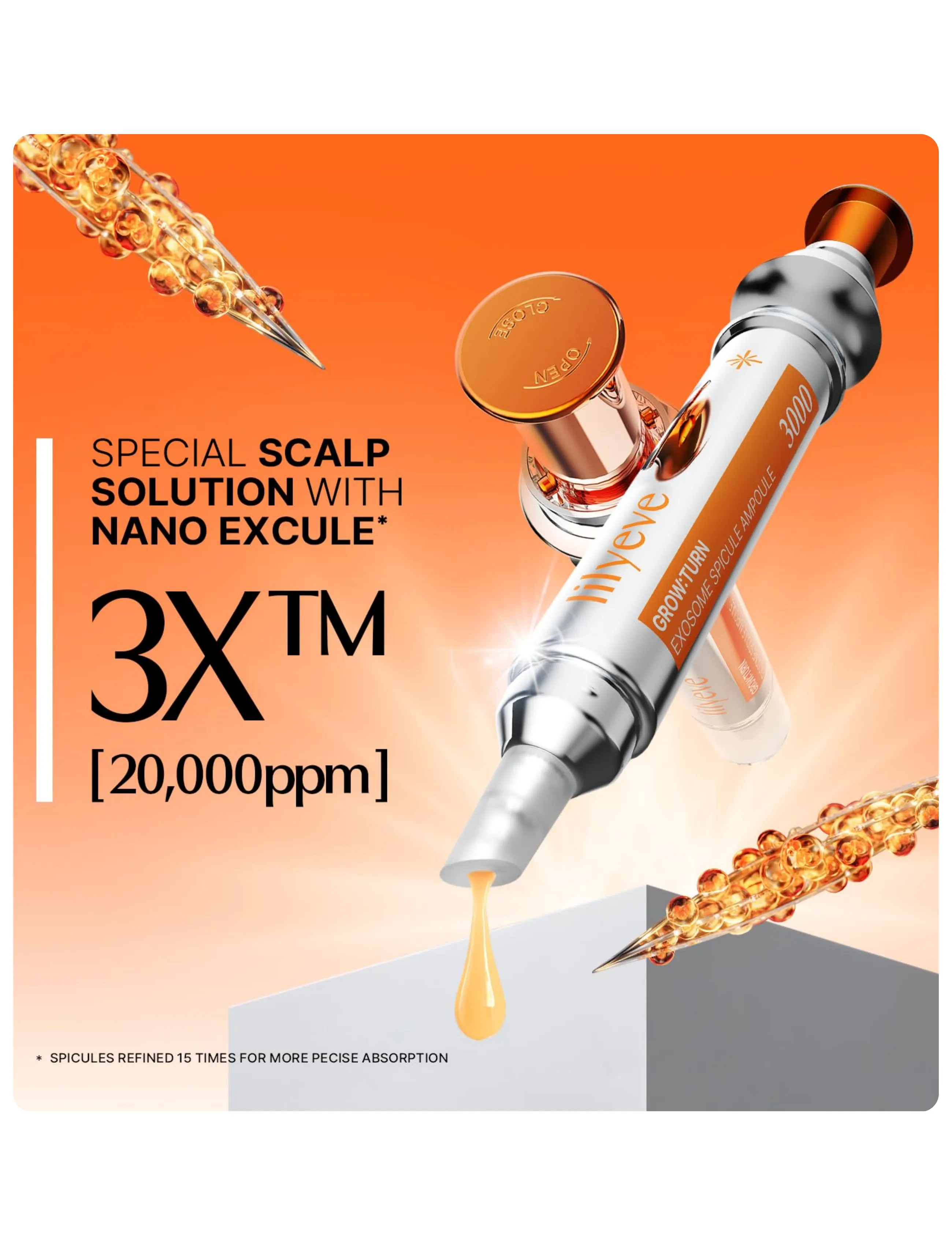 Lilyeve - Grow:Turn Exosome Spicule Ampoule 3000 - scalp treatment - clear - 0