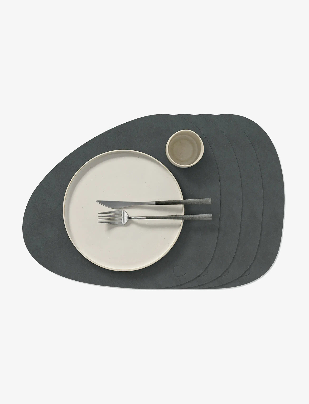LIND DNA - 4-Set Table Mat Curve L Nupo - textilien - anthracite - 1