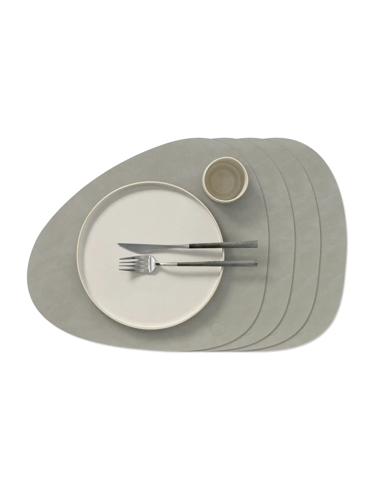 LIND DNA 4-Set Table Mat Curve L Nupo - Servering - LIGHT GREY / grey