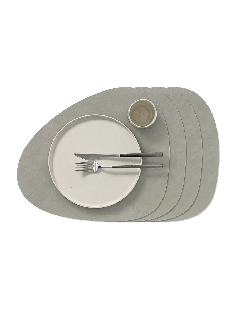 LIND DNA - 4-Set Table Mat Curve L Nupo - textilier - light grey - 0