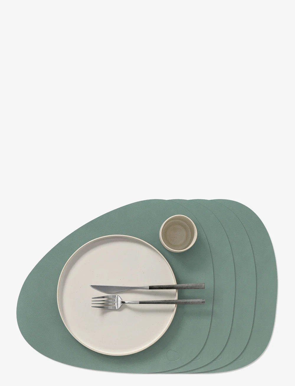 LIND DNA - 4-Set Dækkeserviet Curve L Nupo - tekstiler - pastel green - 0