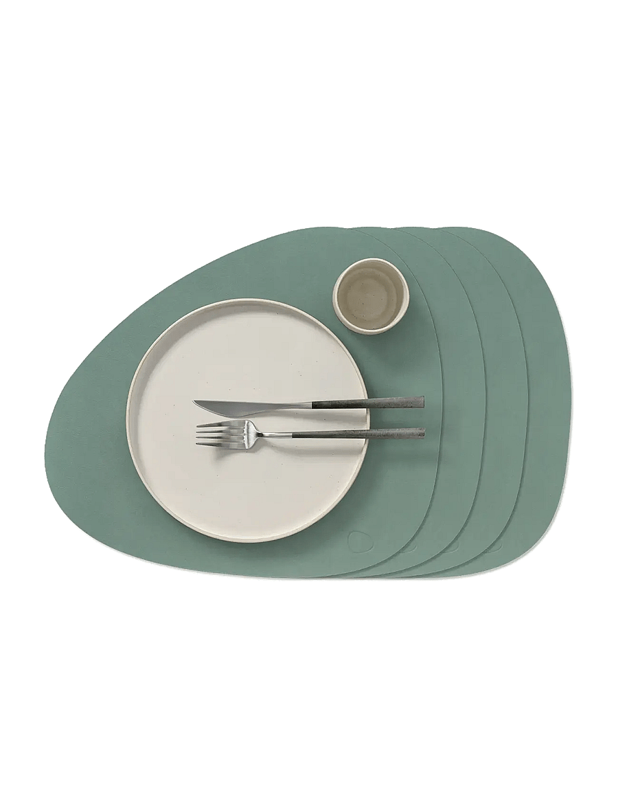 LIND DNA - 4-Set Table Mat Curve L Nupo - textilier - pastel green - 1