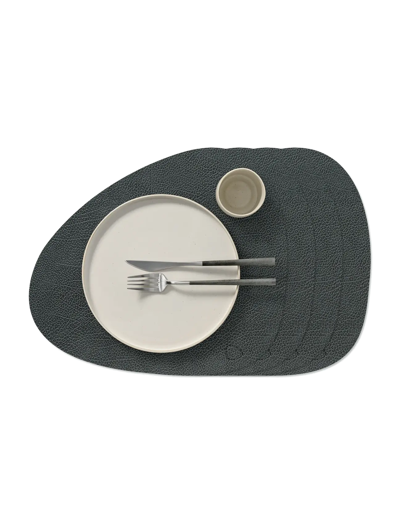 LIND DNA 4-Set Table Mat Curve L Hippo - Servering - BLACK-ANTHRACITE / black