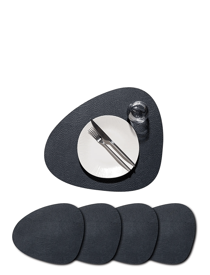 LIND DNA - 4-Set Table Mat Curve L Hippo - osta hinnan perusteella - black-anthracite - 1