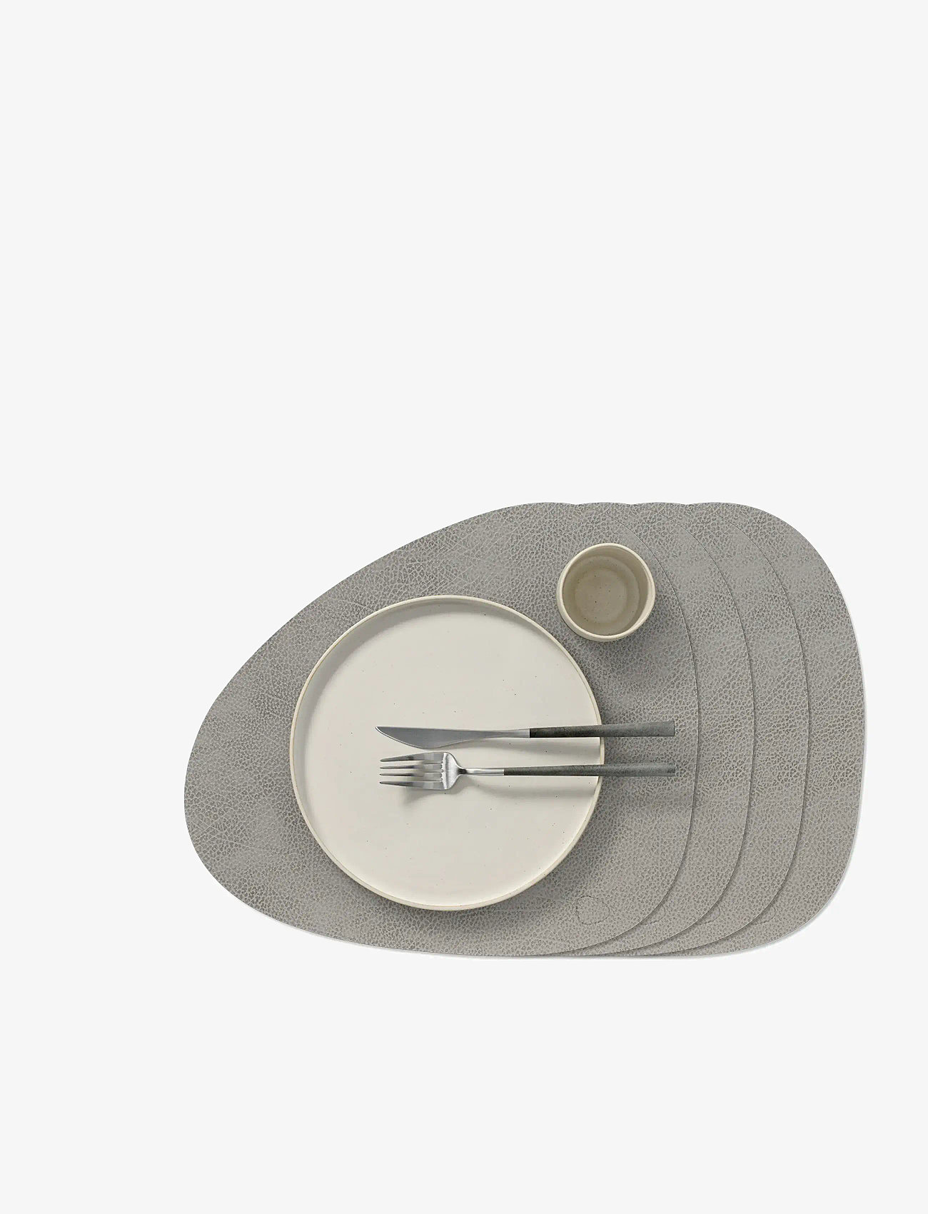LIND DNA - 4-Set Table Mat Curve L Hippo - textilien - anthracite-grey - 0
