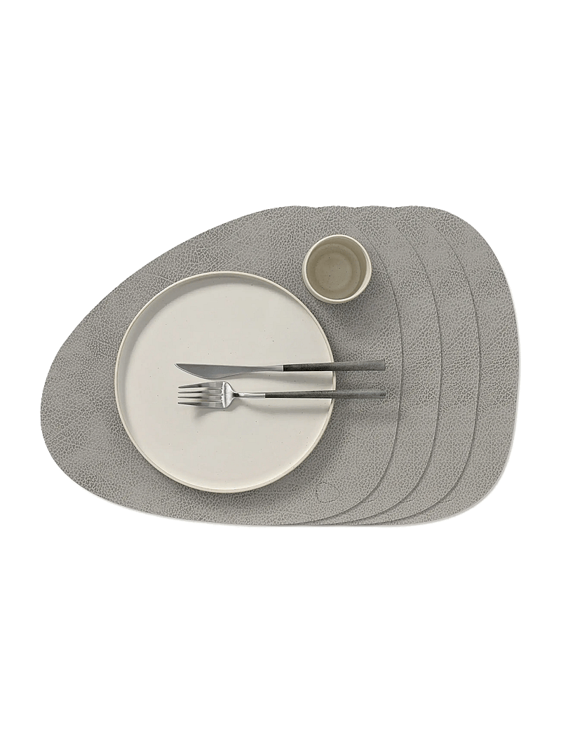 LIND DNA - 4-Set Table Mat Curve L Hippo - textilien - anthracite-grey - 0