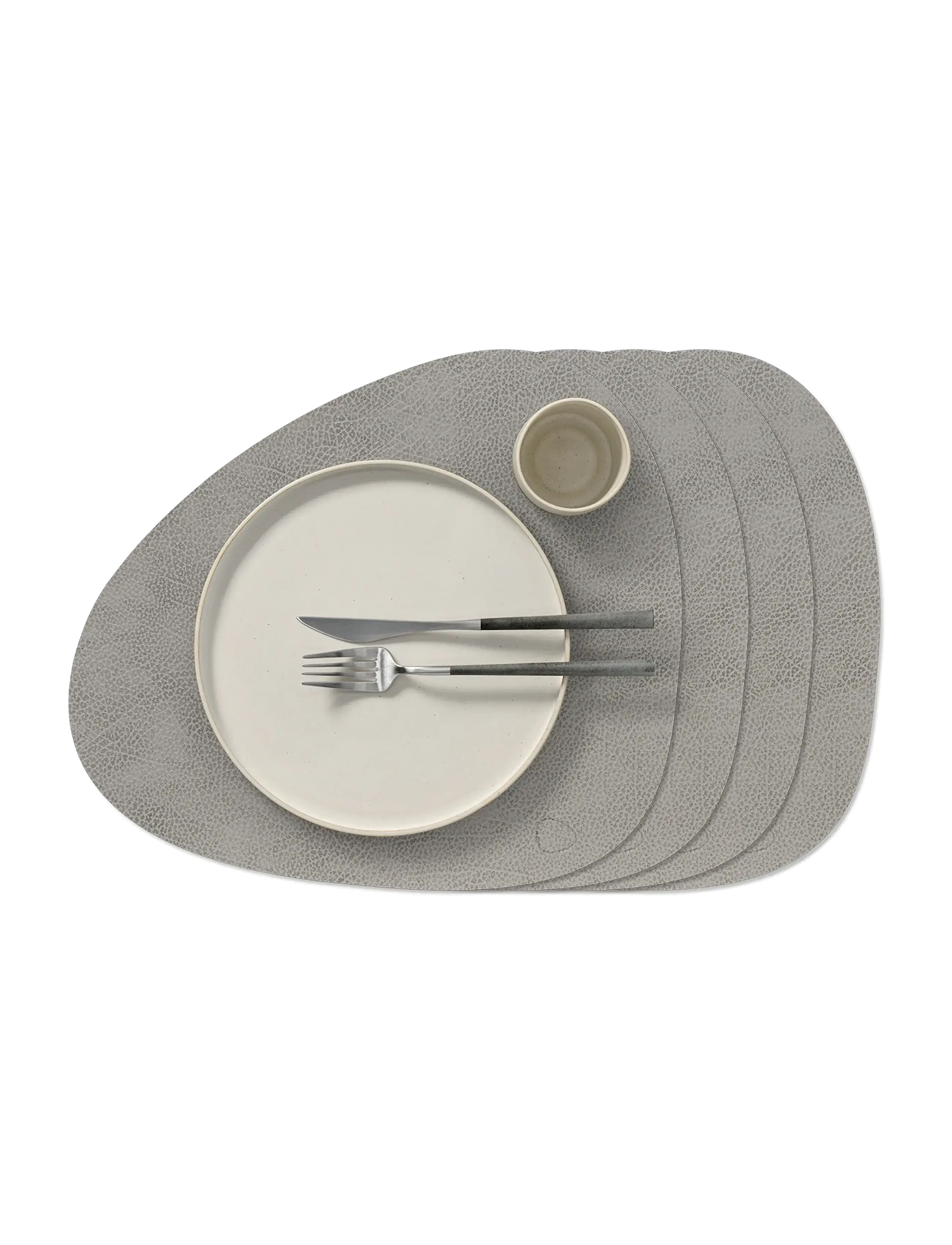 LIND DNA - 4-Set Table Mat Curve L Hippo - textilier - anthracite-grey - 0