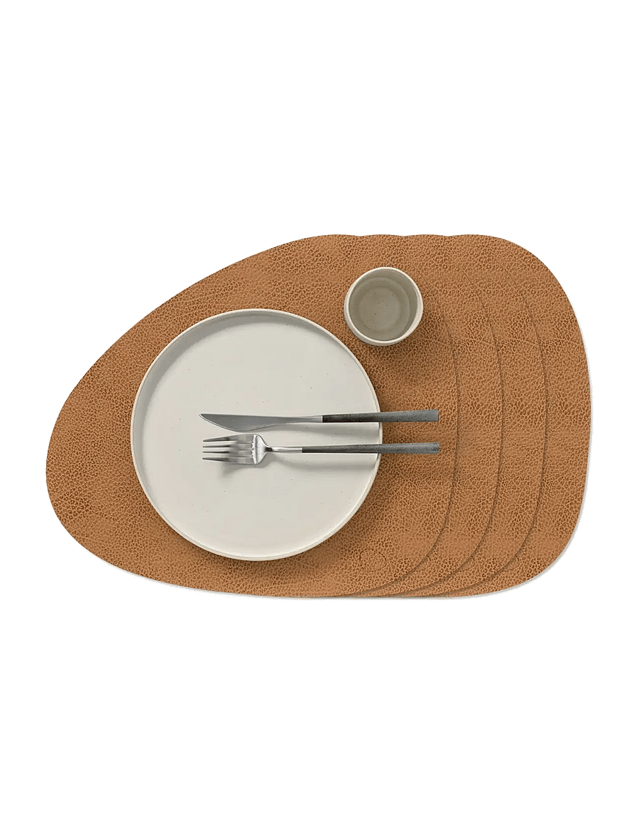 LIND DNA - 4-Set Table Mat Curve L Hippo - textilier - nature - 1