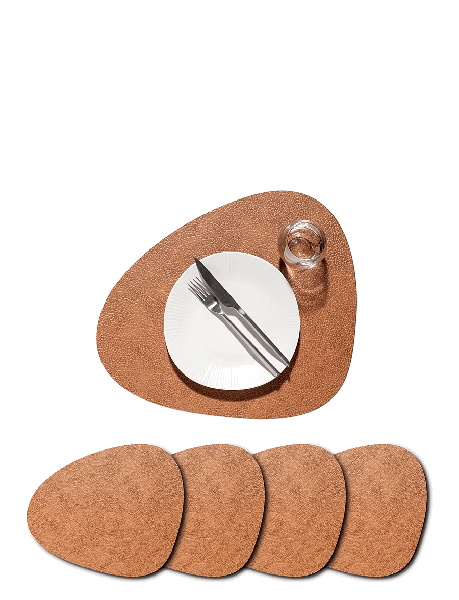LIND DNA - 4-Set Table Mat Curve L Hippo - textilier - nature - 3
