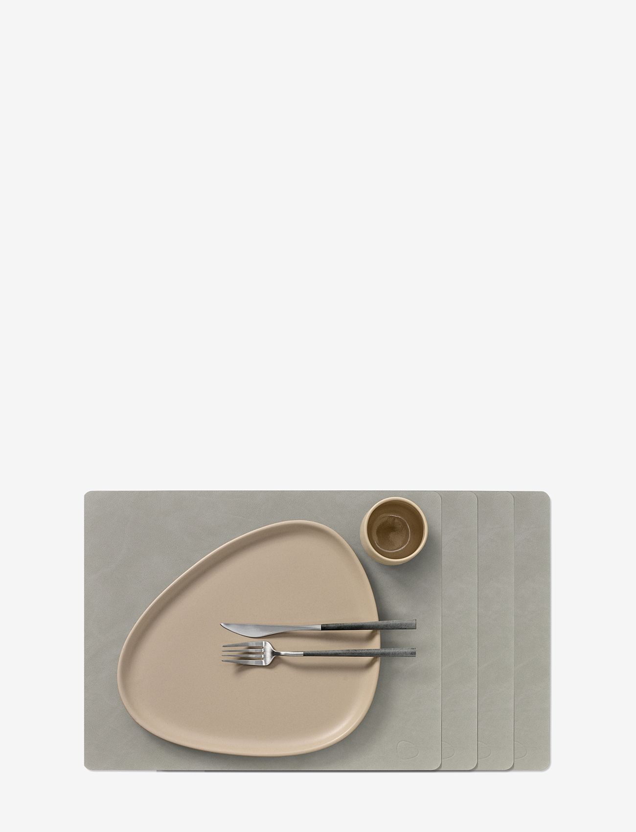 LIND DNA - 4-Set Table Mat Square L Nupo - shop by price - light grey - 0
