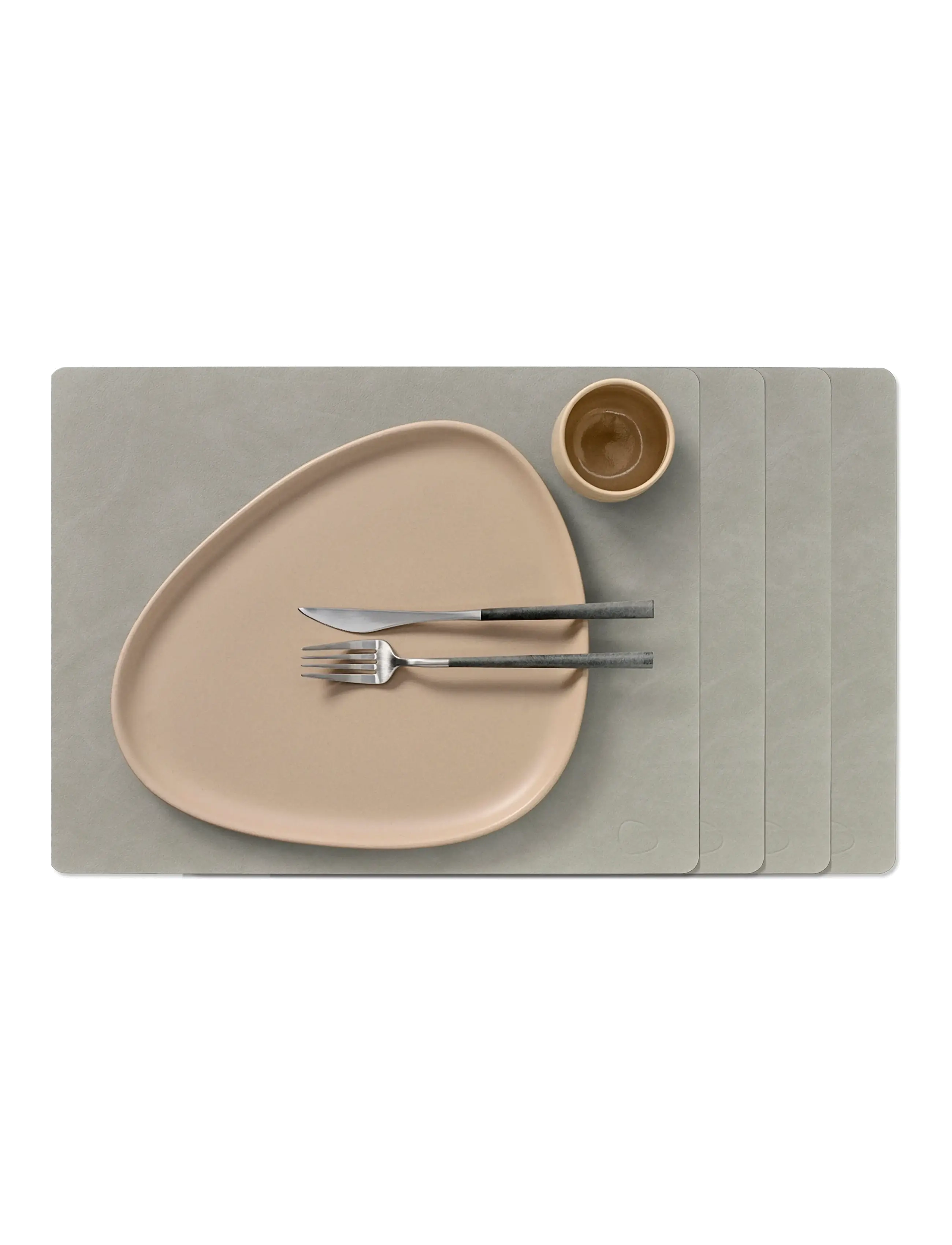 LIND DNA 4-Set Table Mat Square L Nupo - Servering - LIGHT GREY / grey