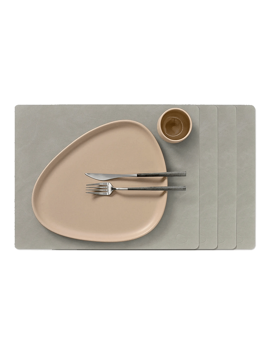 LIND DNA - 4-Set Table Mat Square L Nupo - textiles - light grey - 1