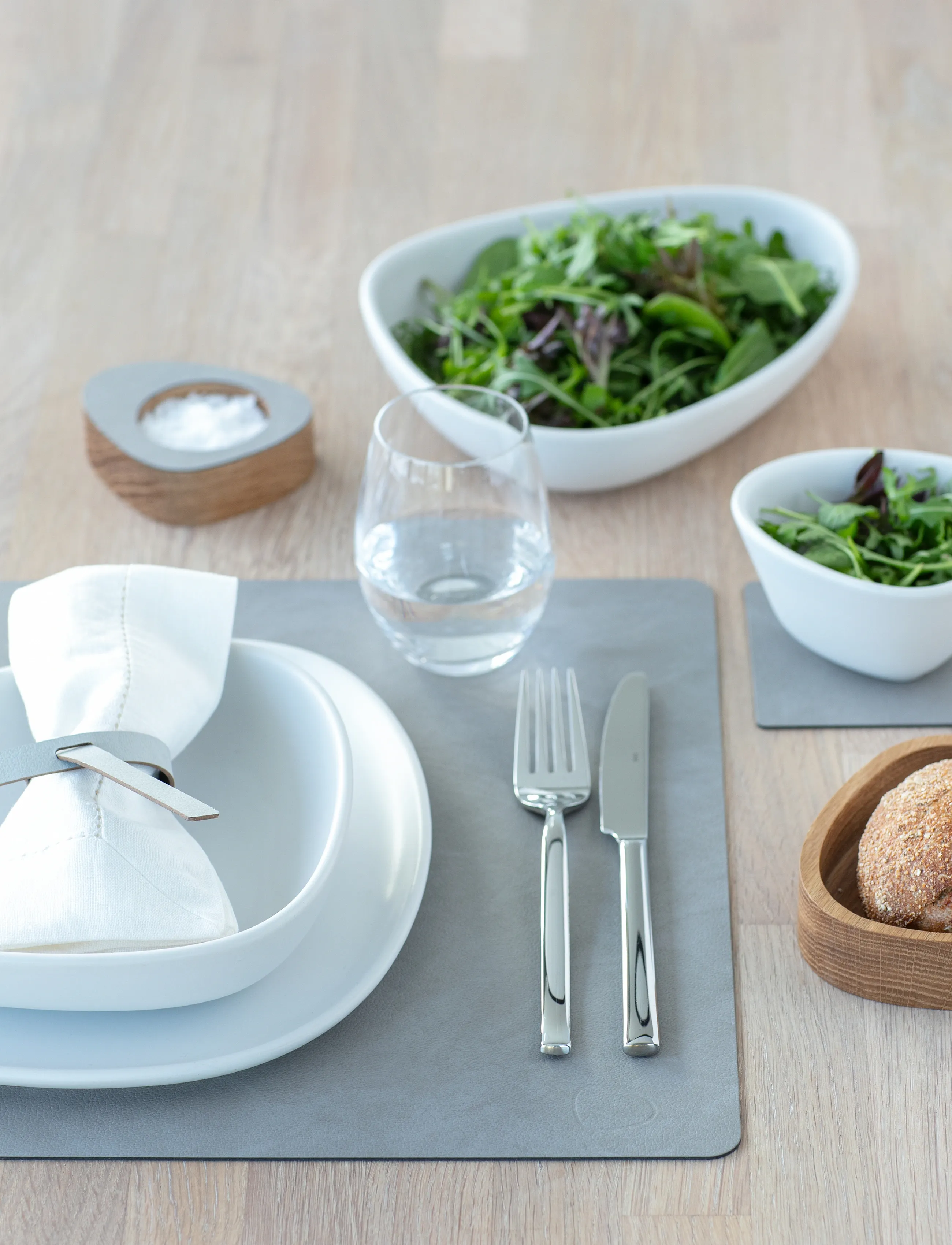 LIND DNA - 4-Set Table Mat Square L Nupo - textiles - light grey - 4
