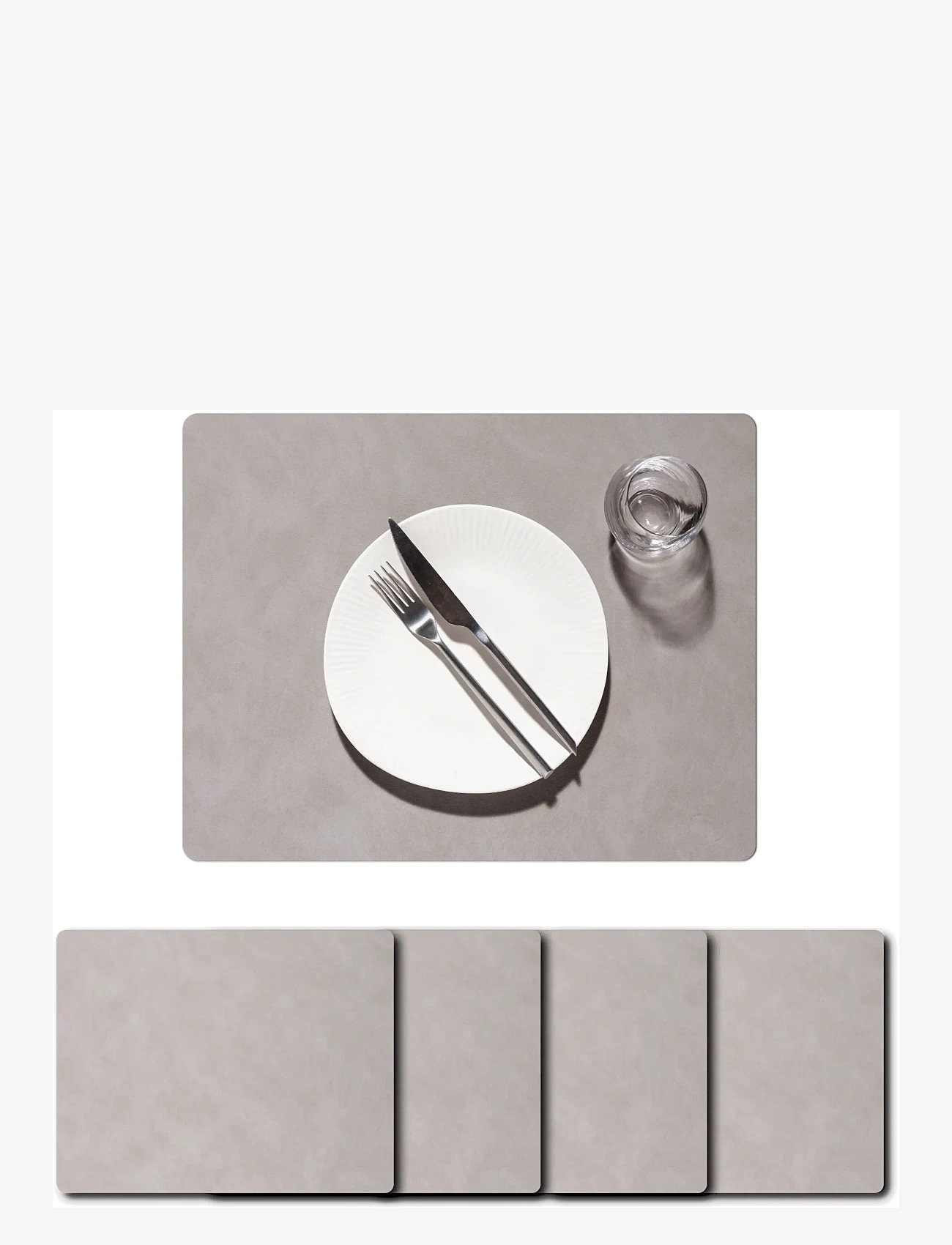 LIND DNA - 4-Set Table Mat Square L Nupo - textilien - light grey - 2