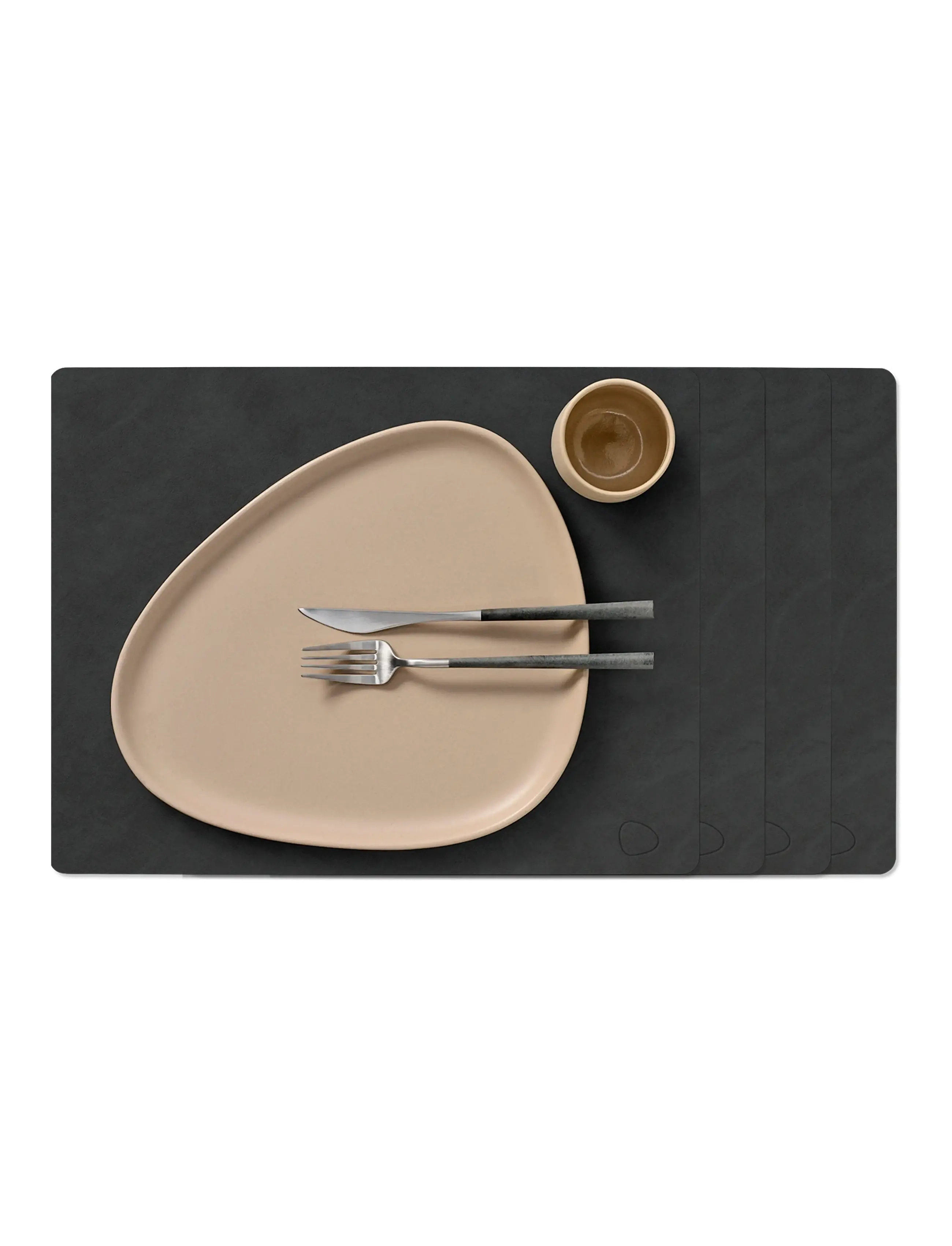 4-Set Dækkeserviet Firkantet L Nupo - BLACK