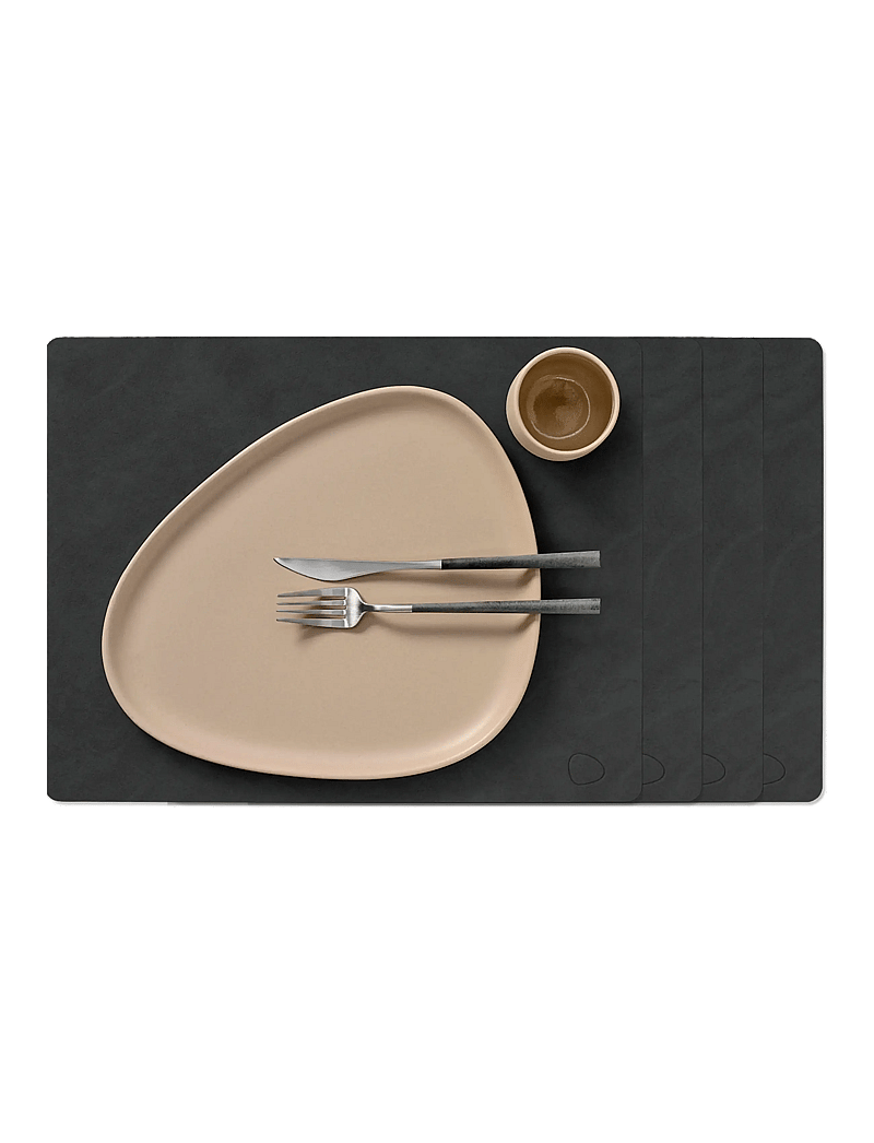 LIND DNA - 4-Set Table Mat Square L Nupo - textiles - black - 0