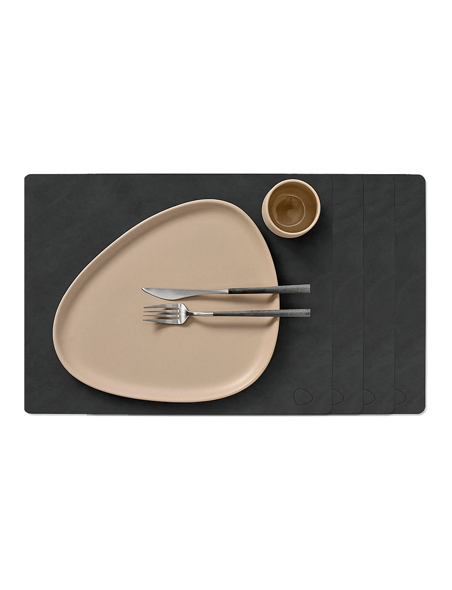 LIND DNA - 4-Set Table Mat Square L Nupo - tekstiilid - black - 0