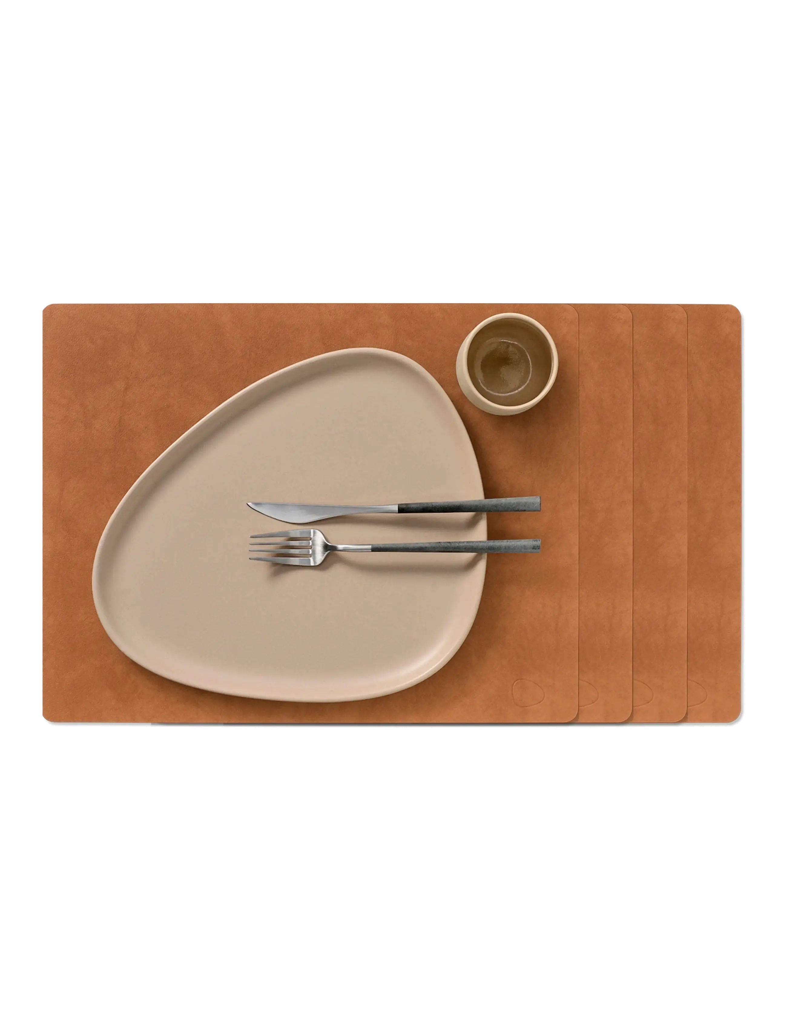 LIND DNA 4-Set Table Mat Square L Nupo - Erbjudanden - NATURE / brown