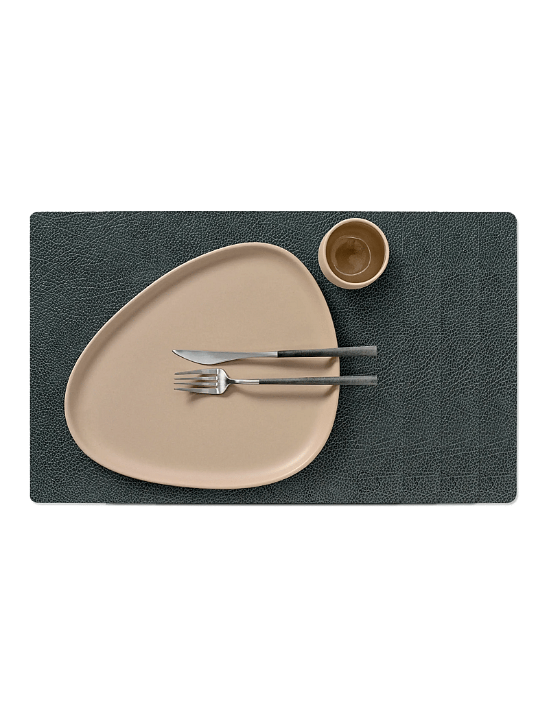 LIND DNA - 4-Set Table Mat Square L Hippo - textilien - black-anthracite - 0