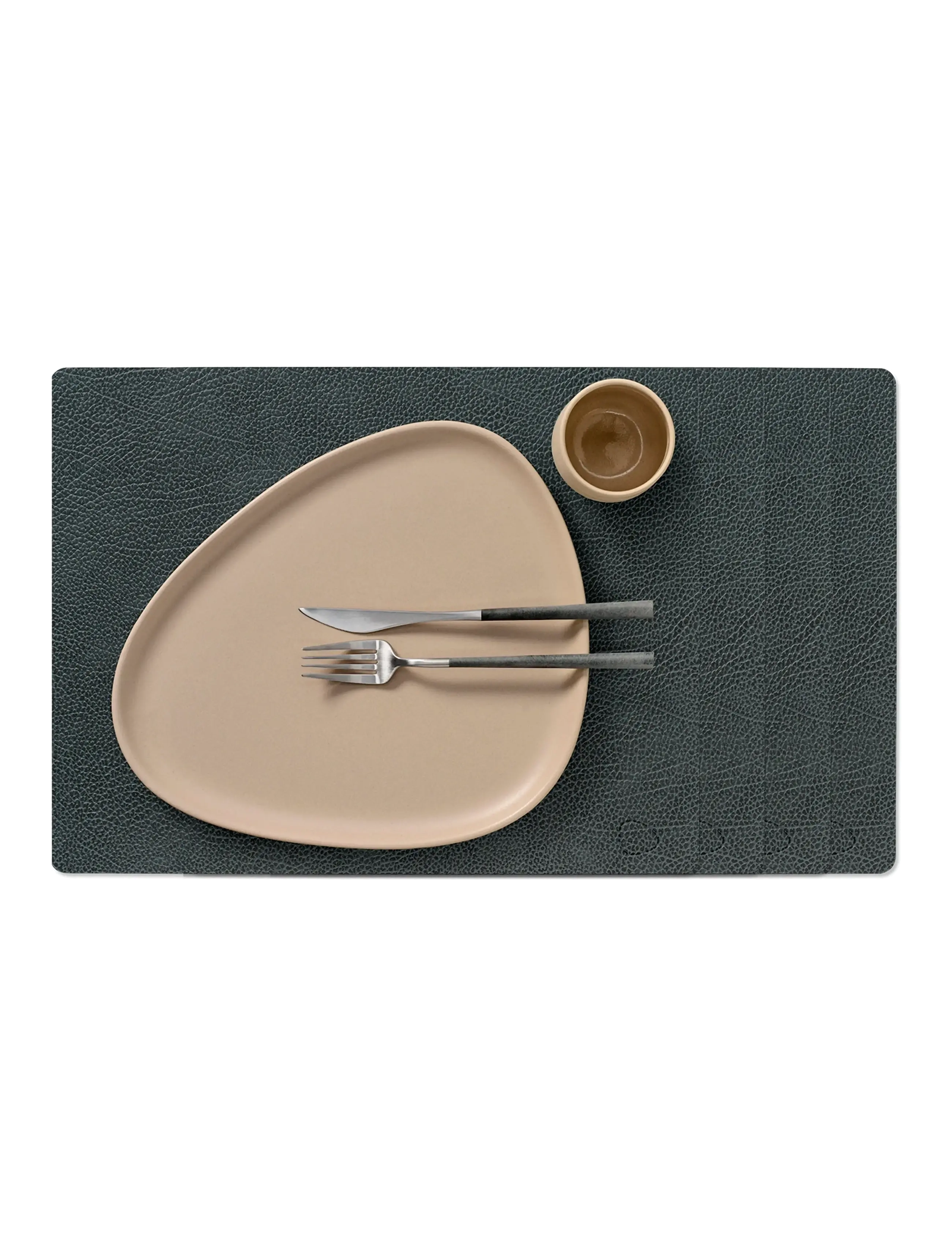 LIND DNA 4-Set Table Mat Square L Hippo - Tekstiilid - BLACK-ANTHRACITE / black