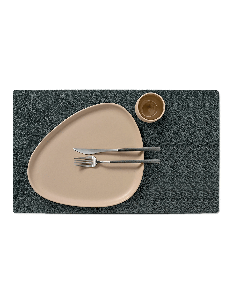 LIND DNA - 4-Set Table Mat Square L Hippo - textilien - black-anthracite - 0