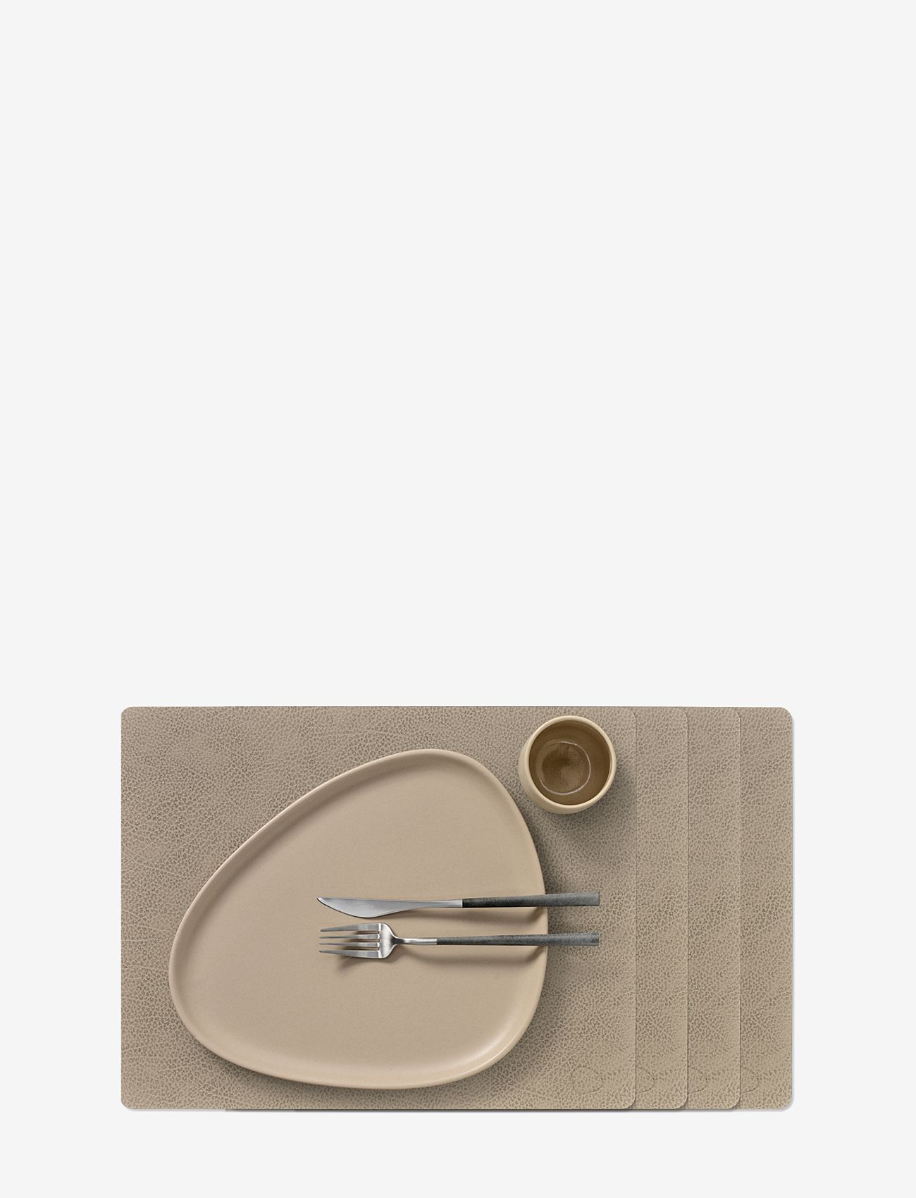 LIND DNA - 4-Set Table Mat Square L Hippo - shop by price - warm grey - 0