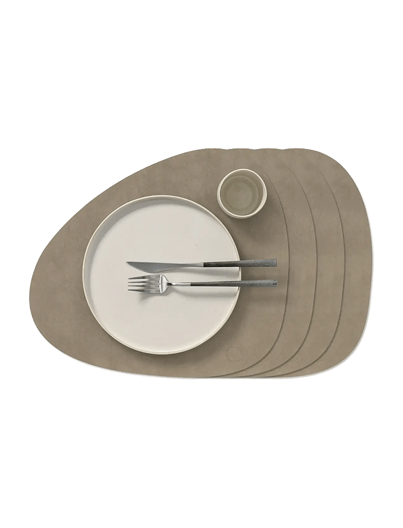 LIND DNA - 4 Set Table Mat Curve L Nupo Nomad Grey - bordstabletter - nomad grey - 0