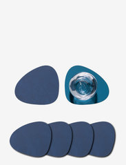 4-Set Glass Mat Curve Double - MIDNIGHT BLUE & PETROL