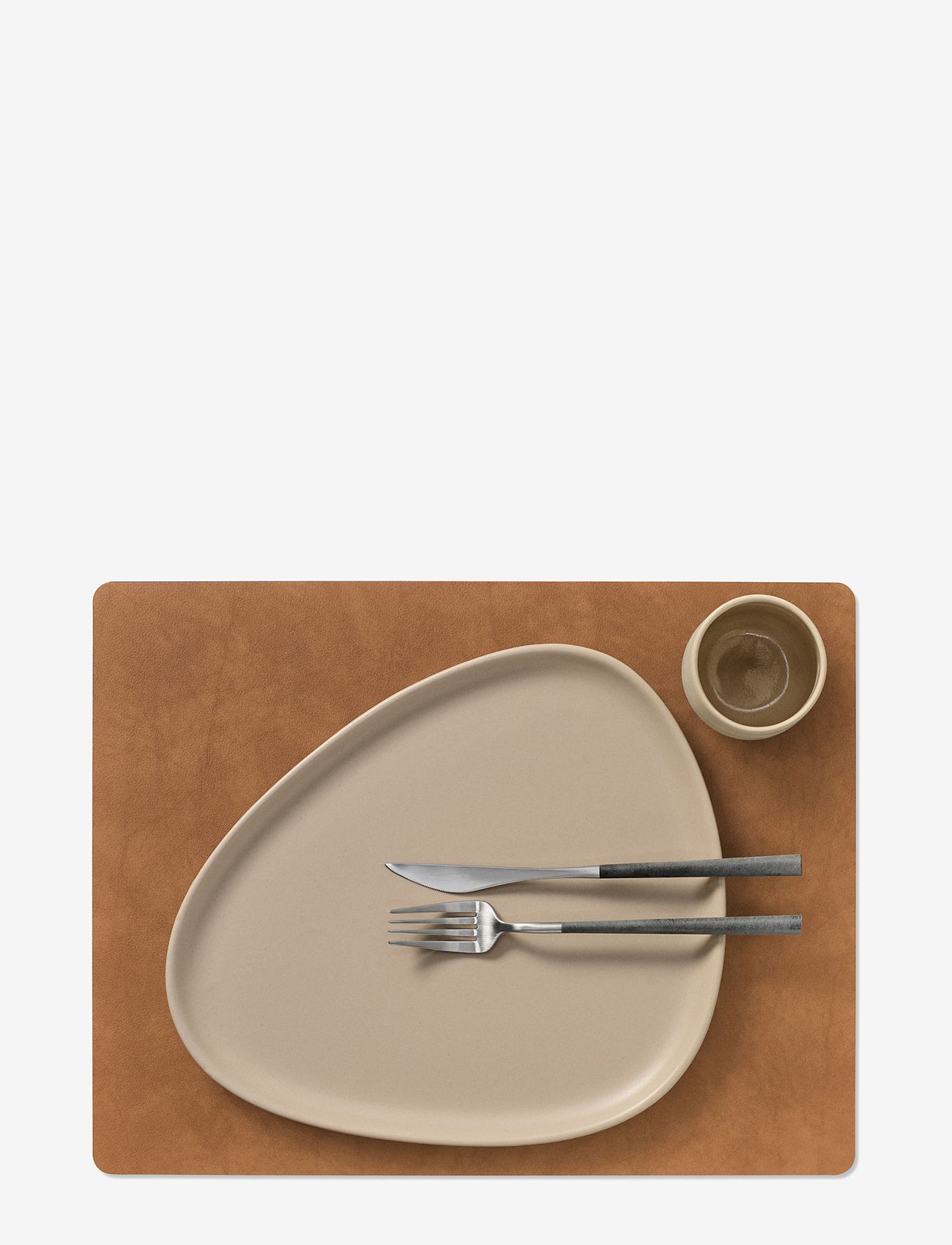 LIND DNA - 4-Set Table Mat Square L Bull Double-sided - army green & nature - 2