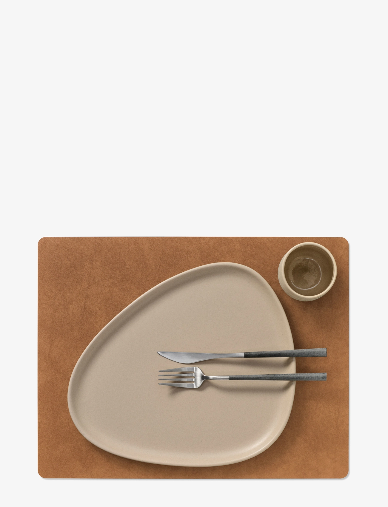 LIND DNA - 4-Set Table Mat Square L Bull Double-sided - army green & nature - 2