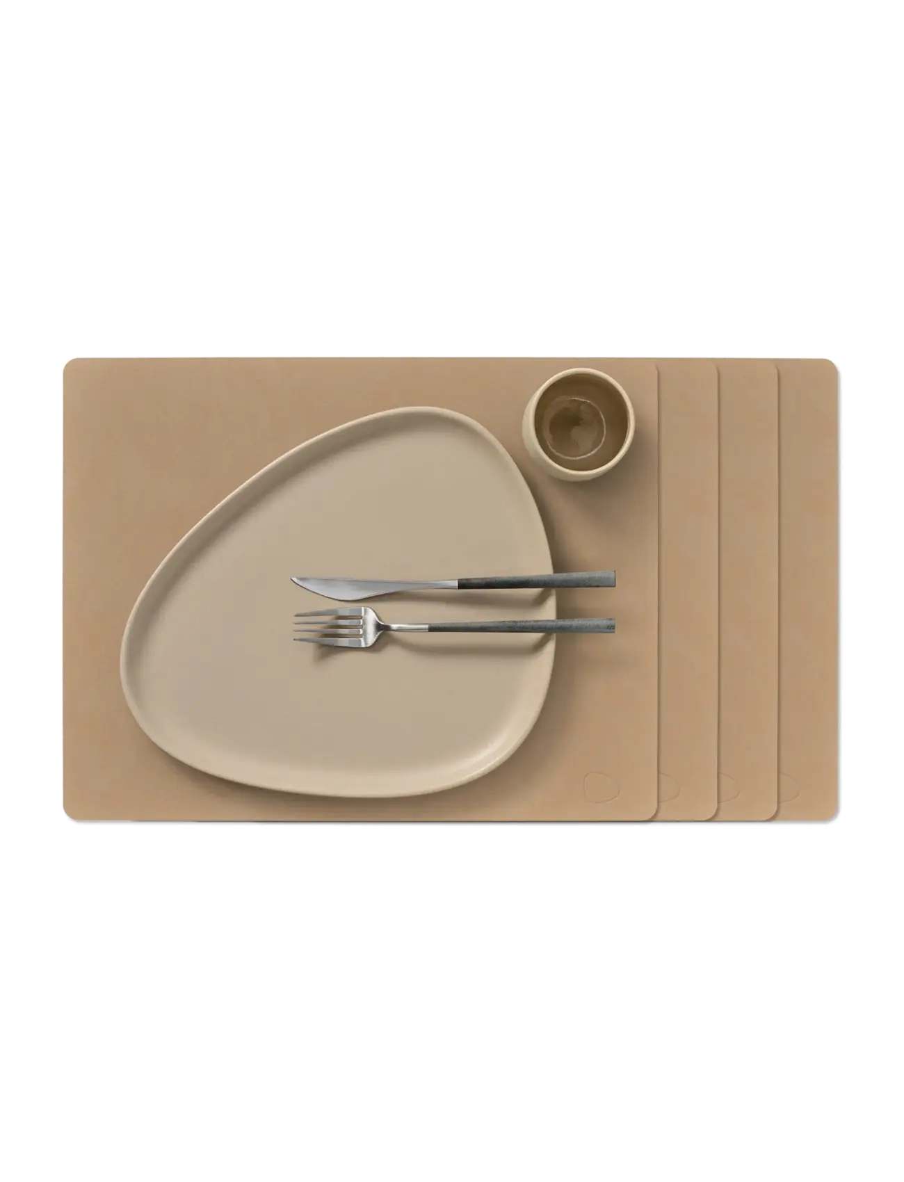 LIND DNA 4-Set Table Mat Square L Nupo Nougat, Dækkeserviet, Beige, Str: 35X45CM