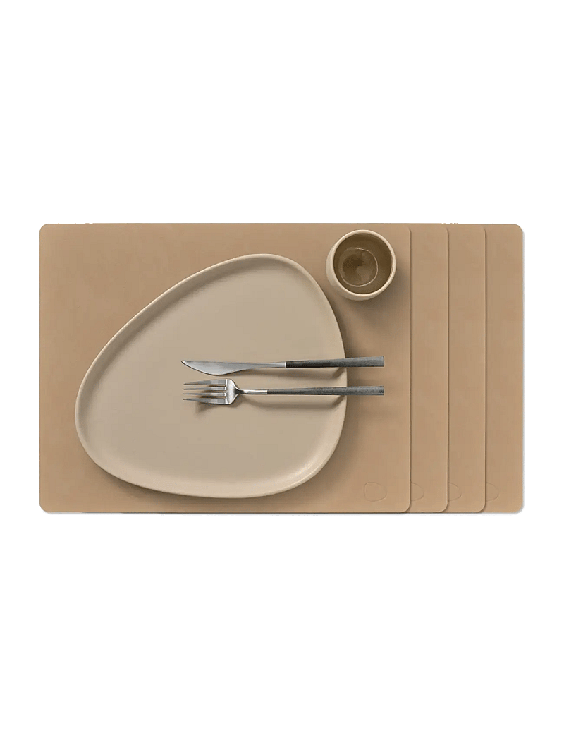 LIND DNA - 4-Set Table Mat Square L Nupo Nougat - platzdeckchen - nougat - 1