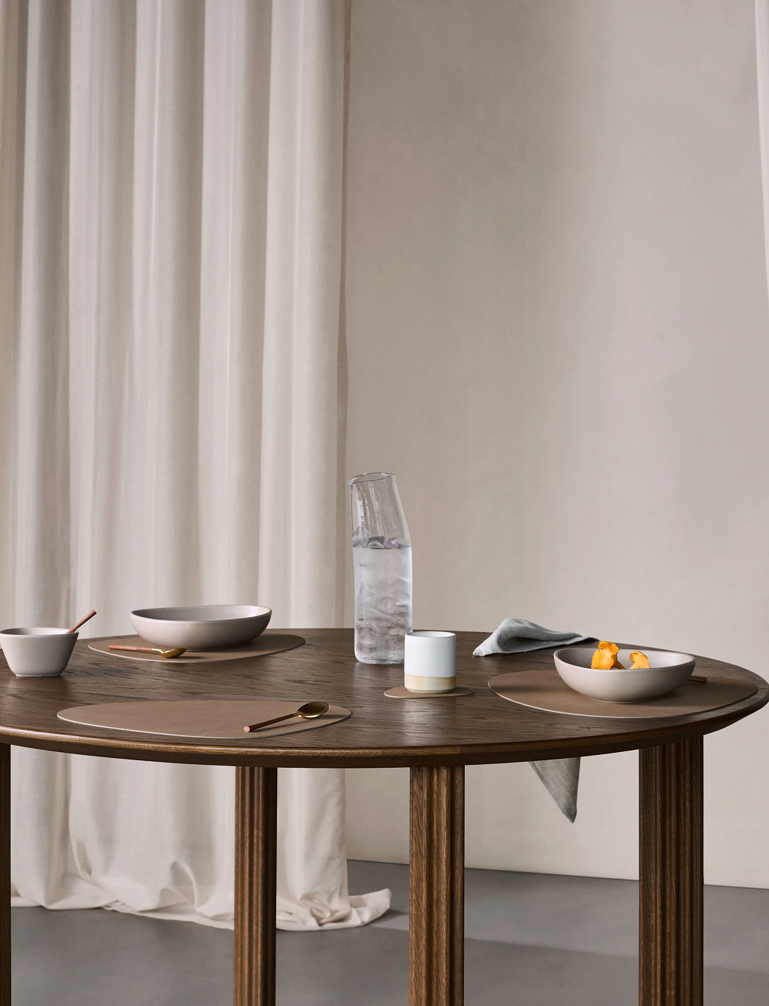 LIND DNA 4-Set Table Mat Curve Nupo, 37X44 cm, Kitchen Textiles, Beige - Placemats, Homeware