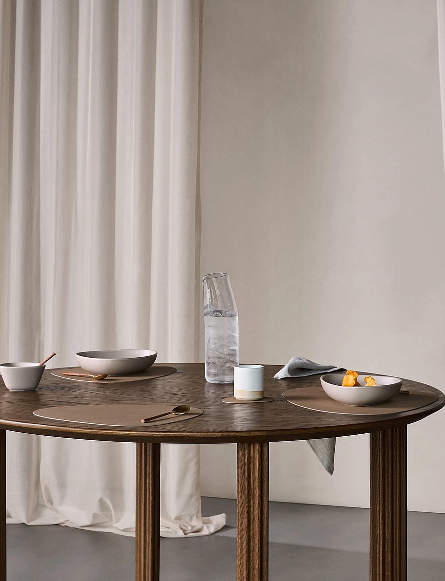 LIND DNA - 4-Set Table Mat Curve Nupo - textilien - nougat - 0