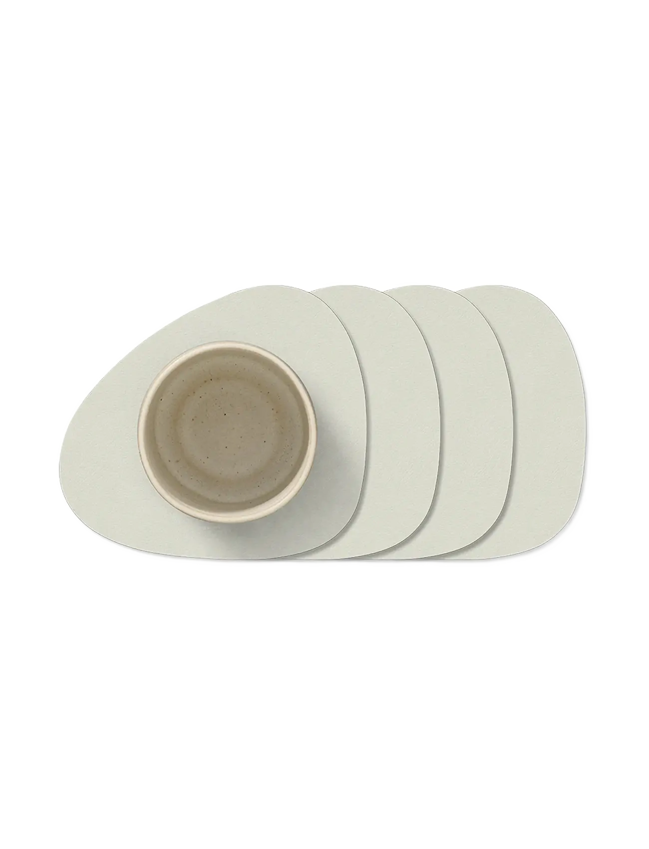 LIND DNA 4-set Glass Mat Curve Nupo - Coasters - LINEN / cream