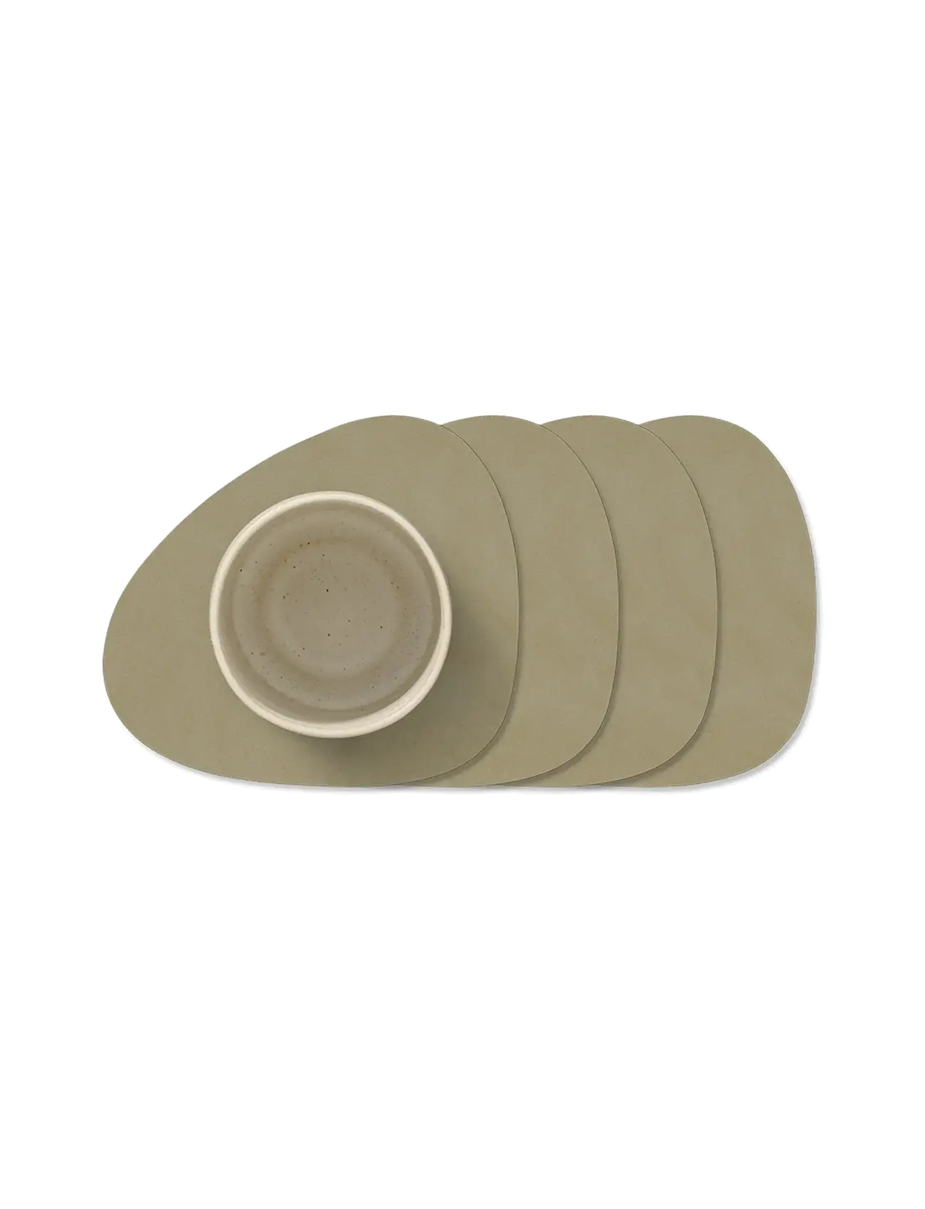 LIND DNA 4-set Glass Mat Curve Nupo - Servering - HERBAL DUST / brown