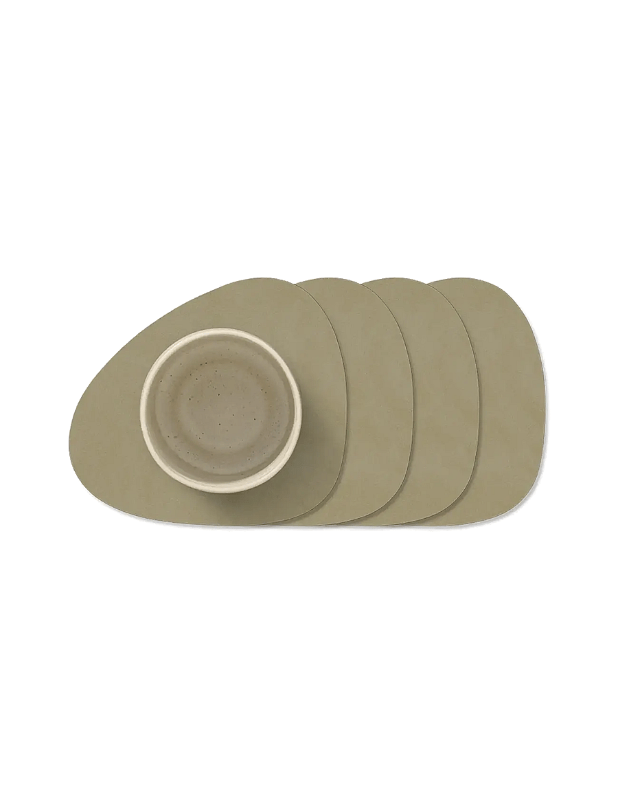 LIND DNA - 4-set Glass Mat Curve Nupo - serveringstilbehør - herbal dust - 1