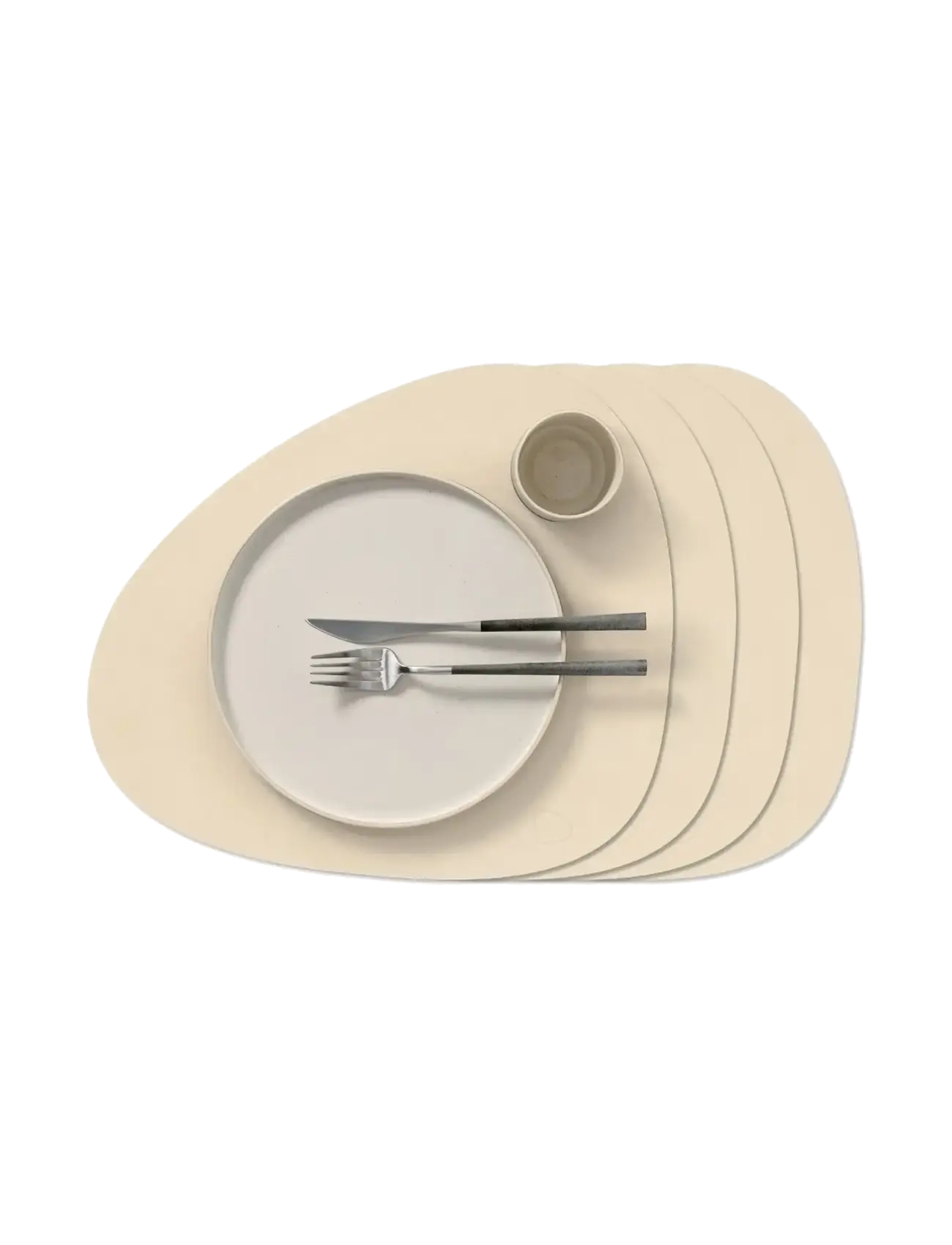 LIND DNA 4-Set Table Mat Curve Nupo Cream - 37X44CM - Unisex