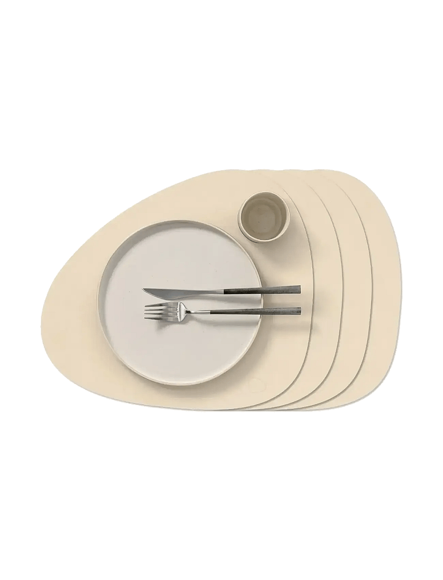 LIND DNA - 4-Set Table Mat Curve Nupo - tekstils - vanilla - 1