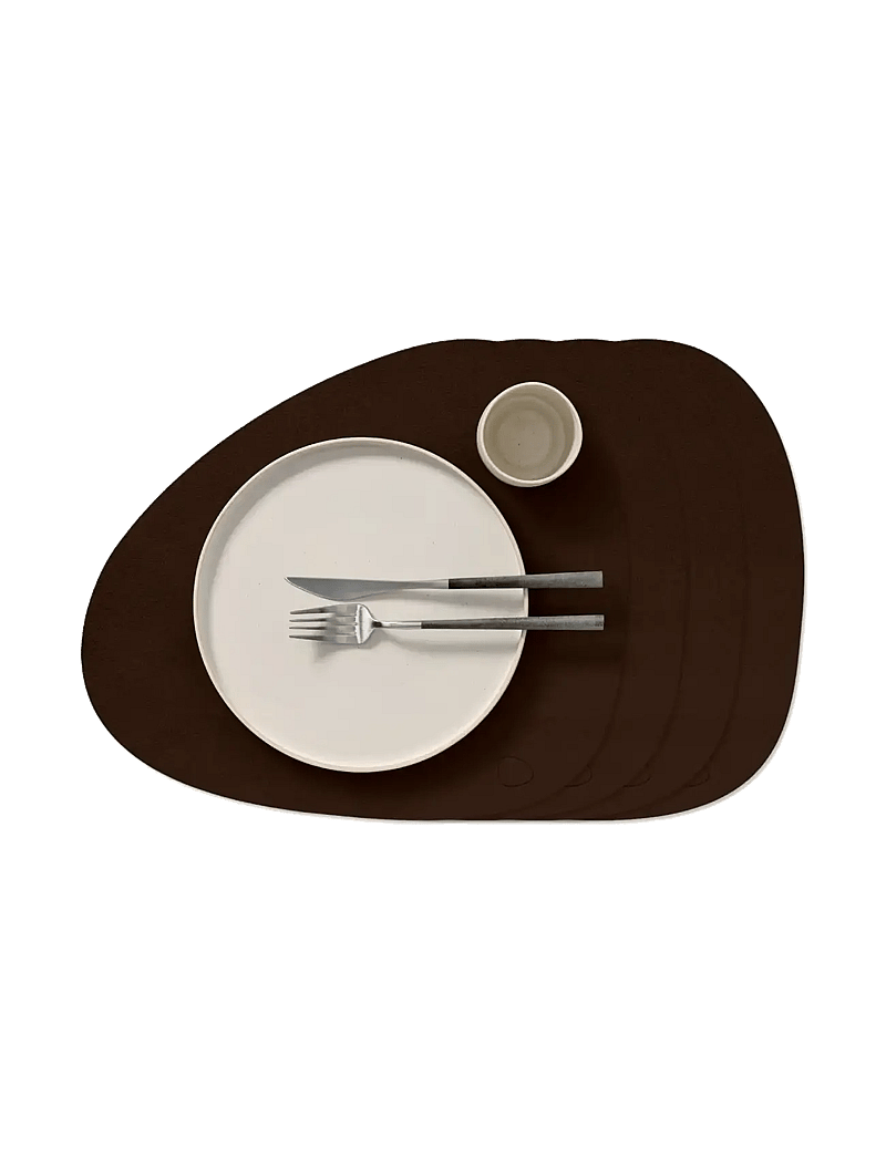 LIND DNA - 4-Set Table Mat Curve Nupo - textilien - hazel - 0