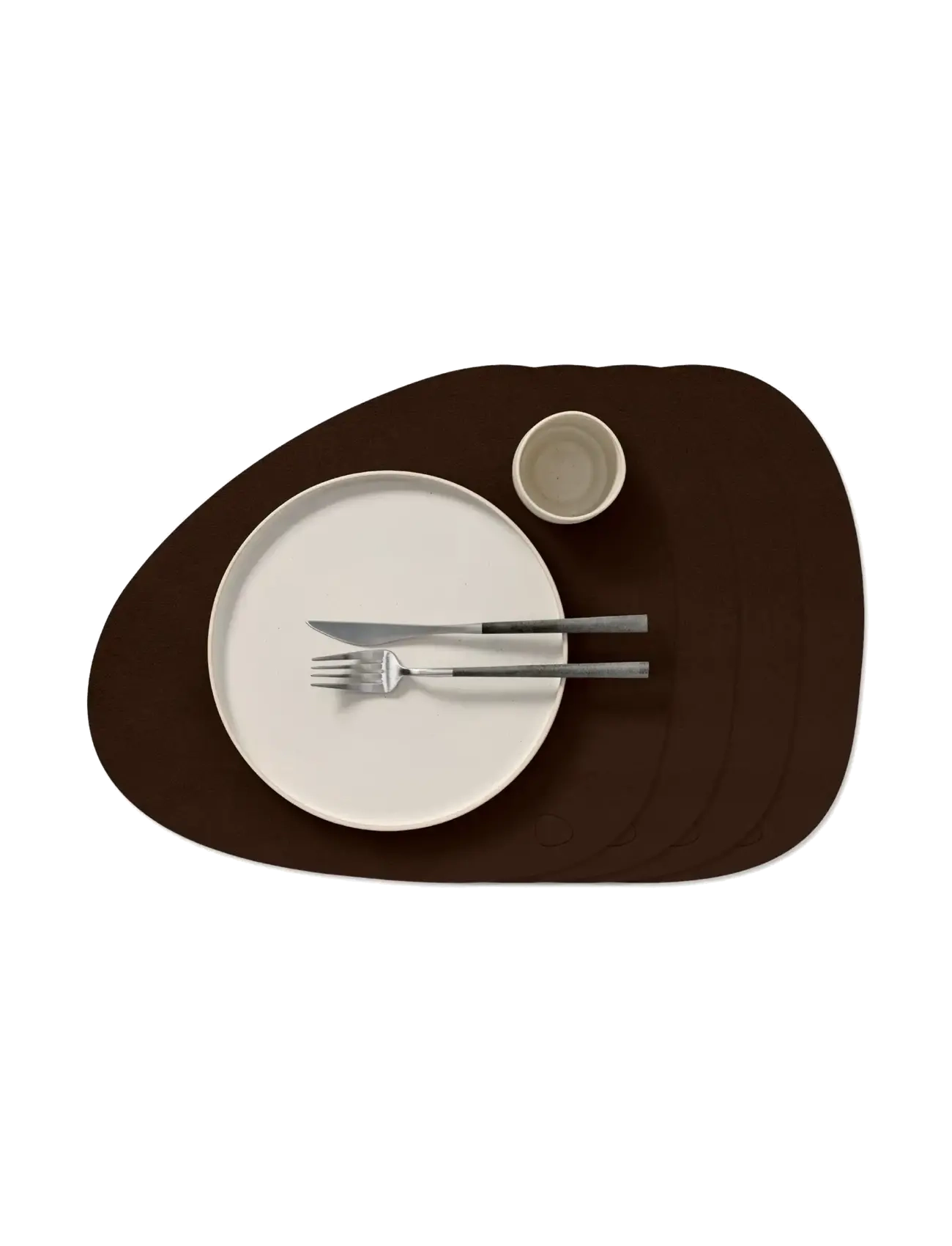 LIND DNA 4-Set Table Mat Curve Nupo - Servering - HAZEL / brown