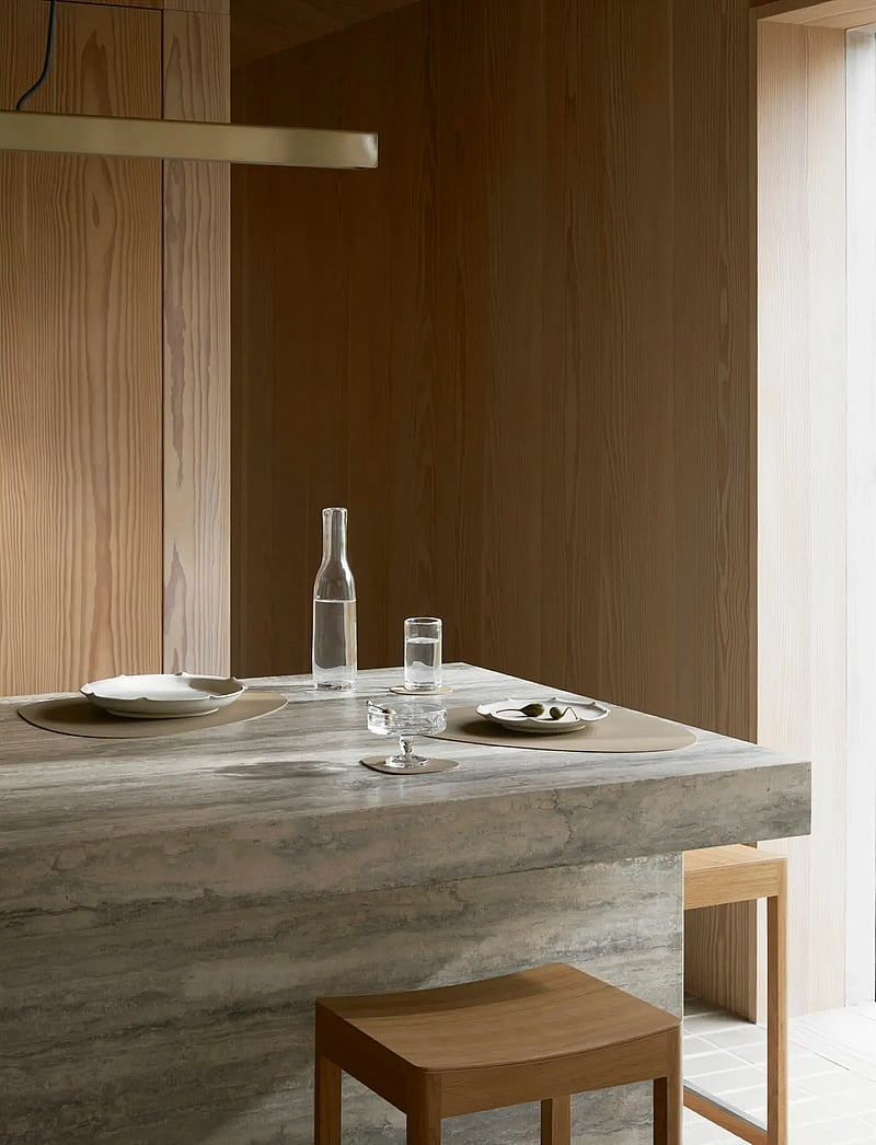 LIND DNA - 4-Set Table Mat Curve L Corduroy - textilien - clay brown - 4