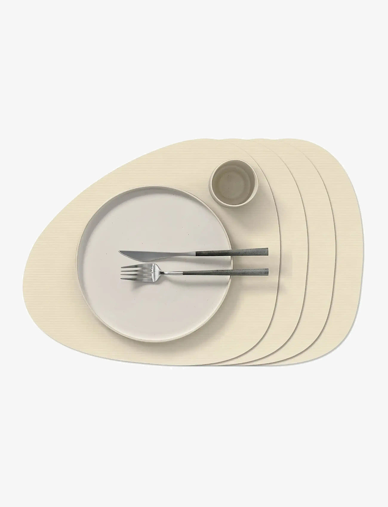 LIND DNA - 4-Set Table Mat Curve L Corduroy - geschenke unter 100€ - vanilla - 0