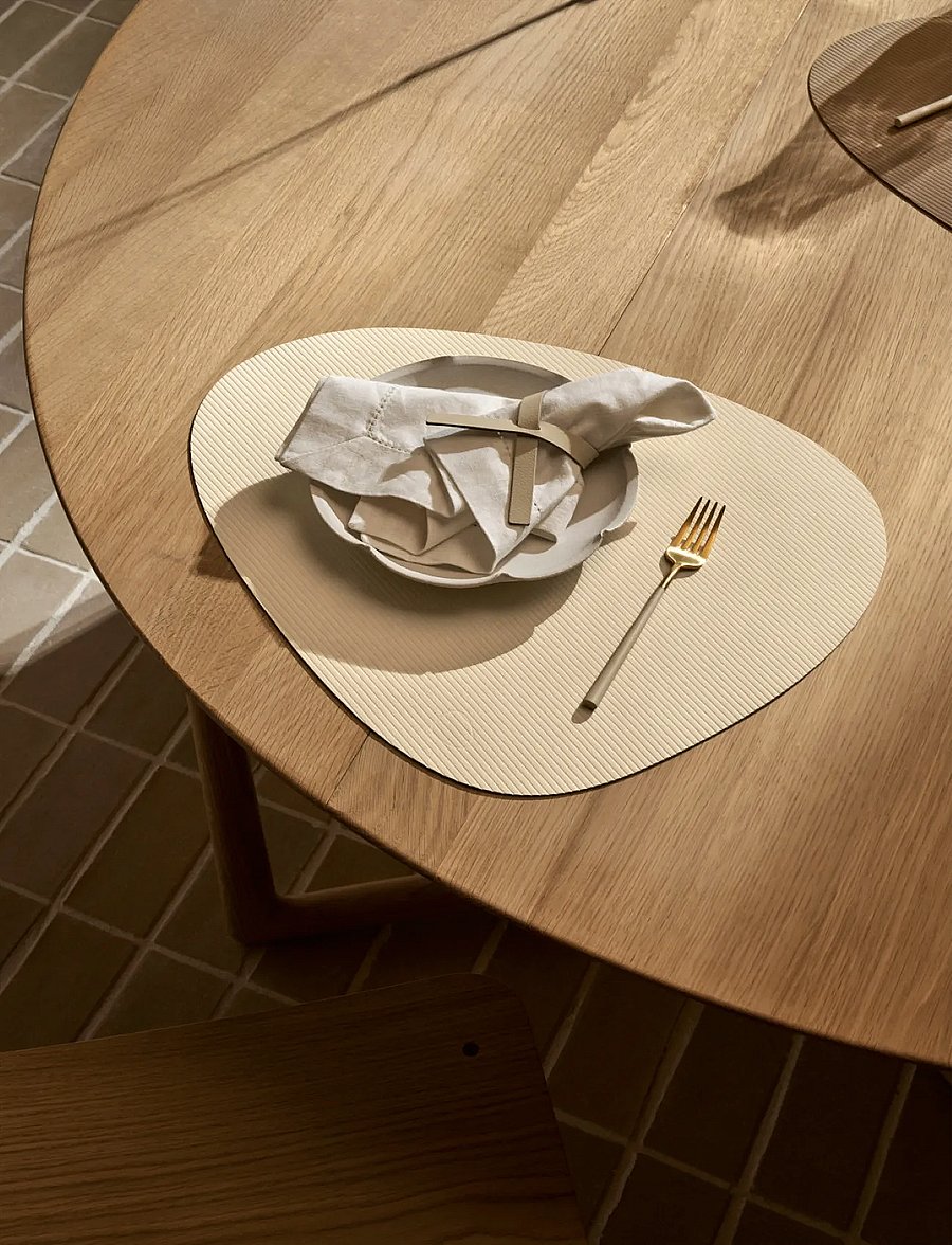 LIND DNA - 4-Set Table Mat Curve L Corduroy - tekstilė - vanilla - 0