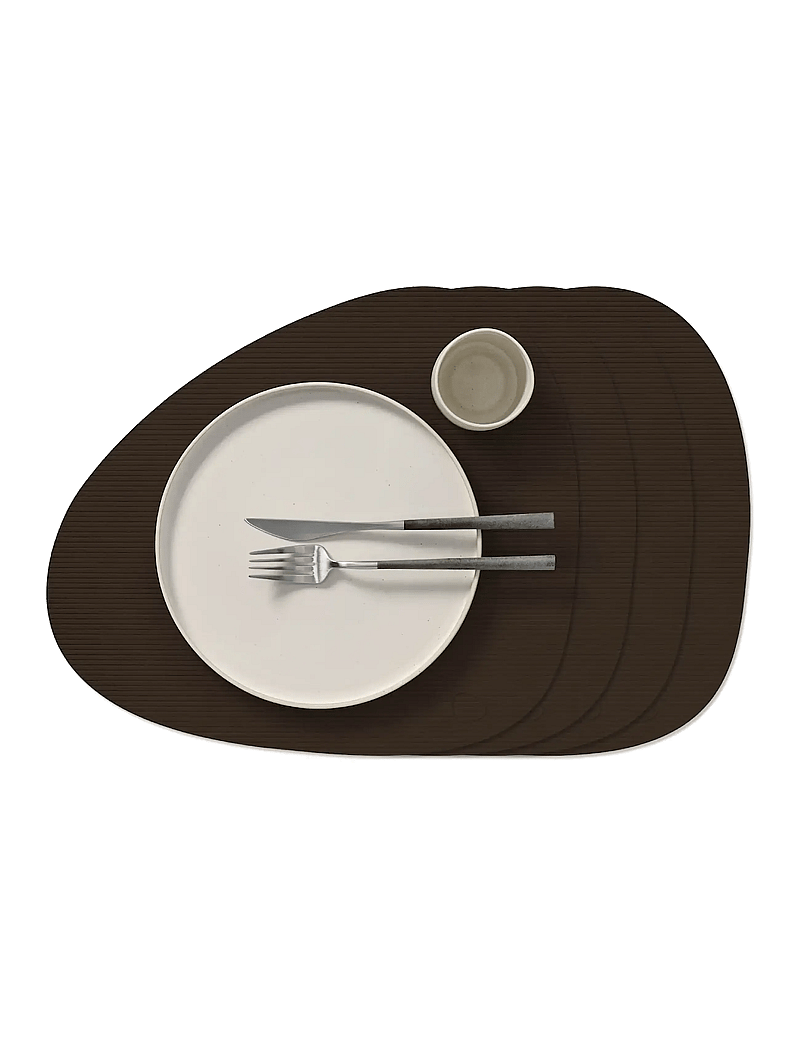 LIND DNA - 4-Set Table Mat Curve L Corduroy - køb efter pris - hazel - 0