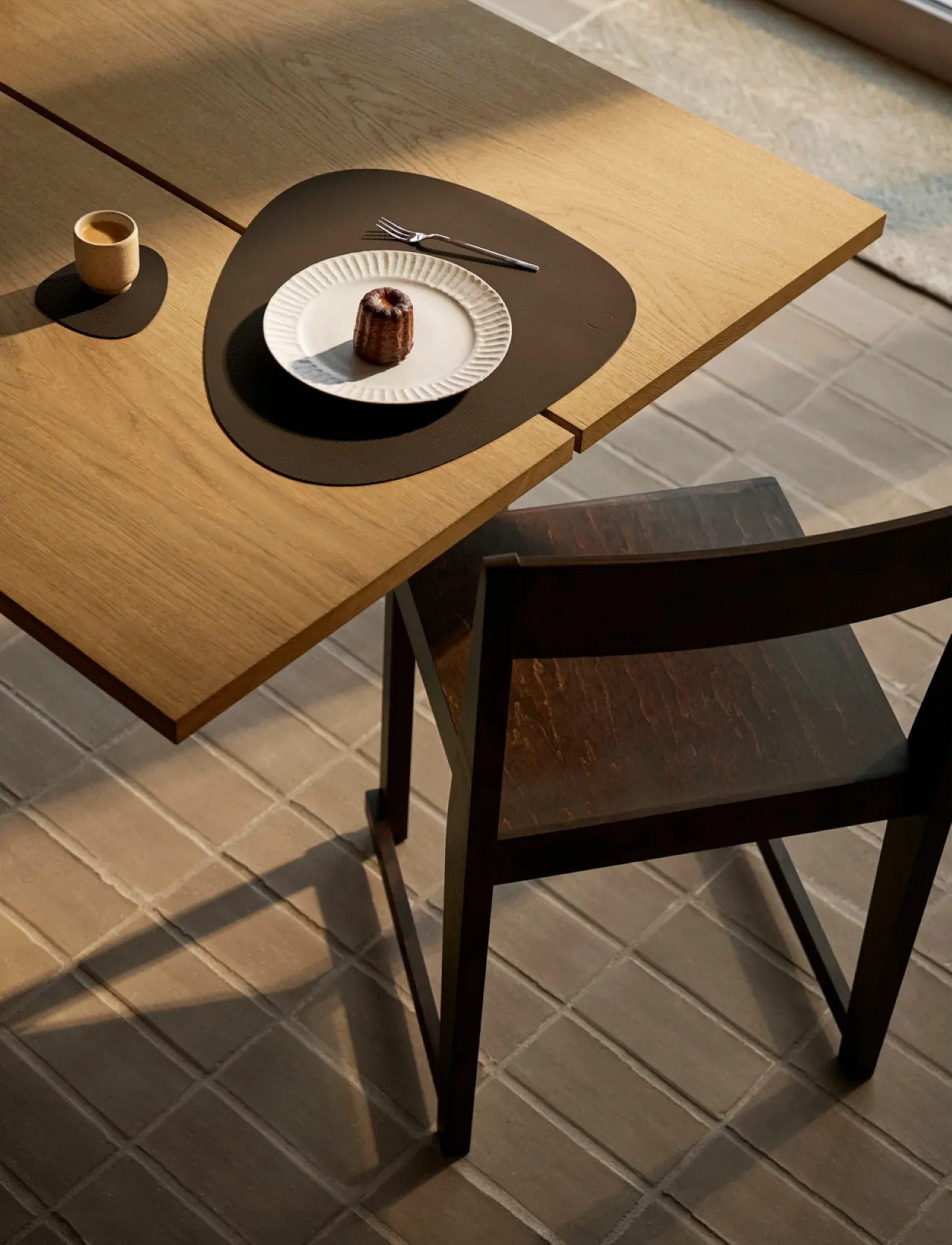 LIND DNA - 4-Set Table Mat Curve L Corduroy - textilien - hazel - 3