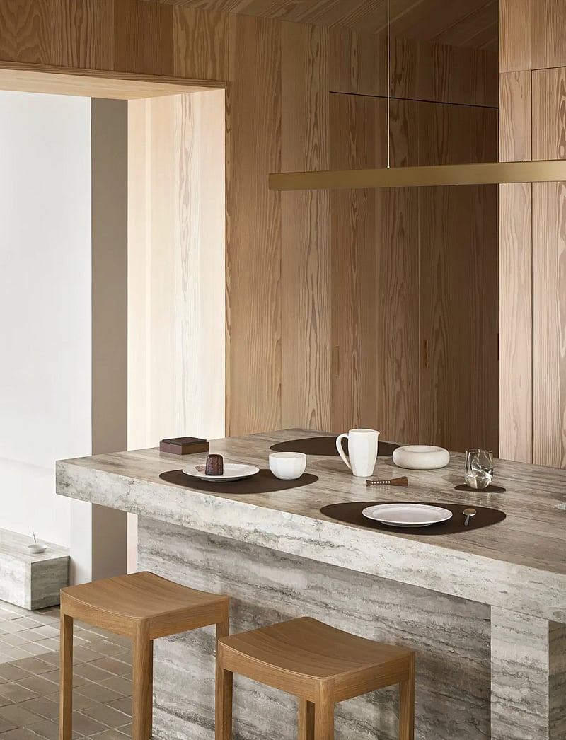 LIND DNA - 4-Set Table Mat Curve L Corduroy - køb efter pris - hazel - 4