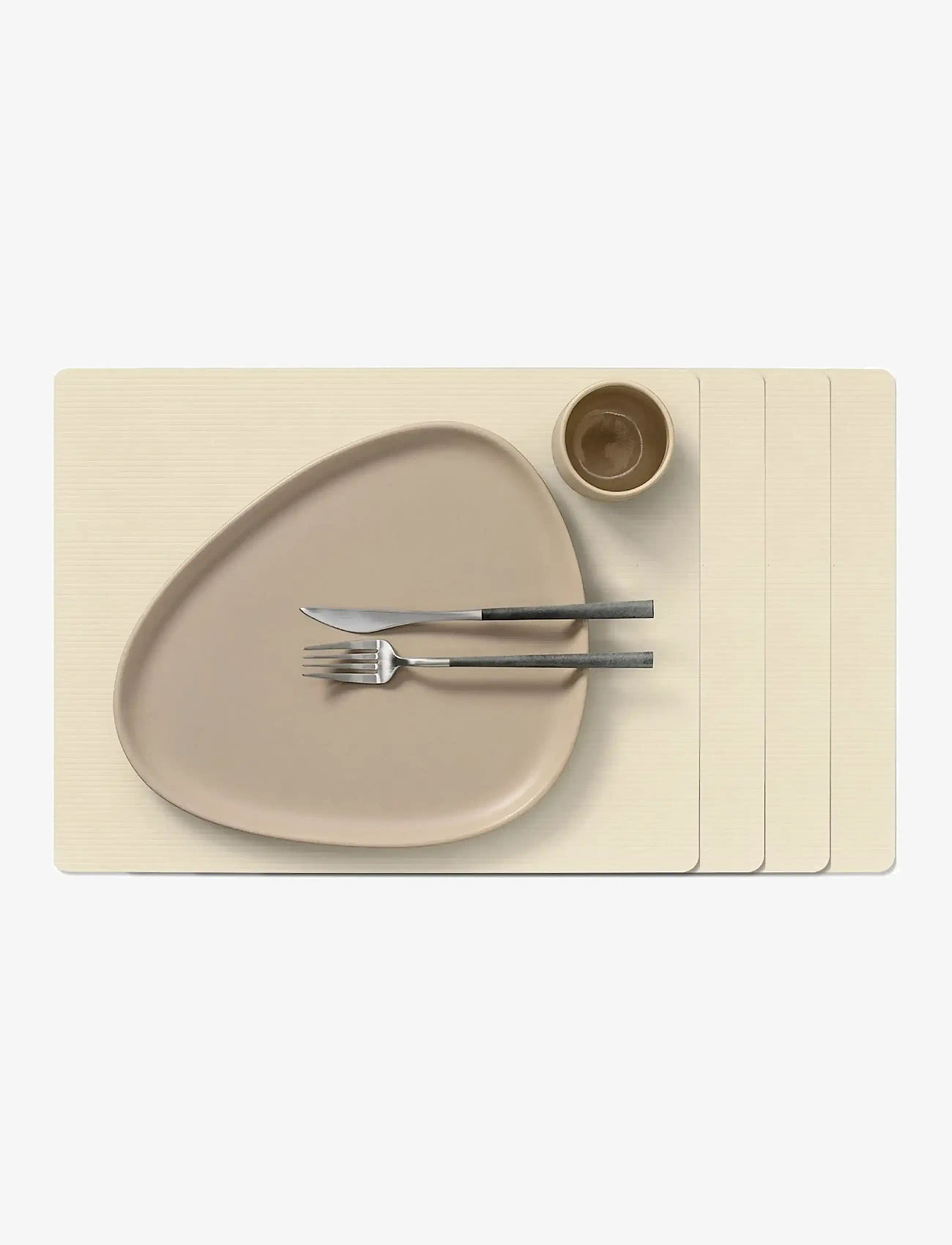 LIND DNA - 4-Set Table Mat Square L Corduroy - geschenke unter chf 100 - vanilla - 0