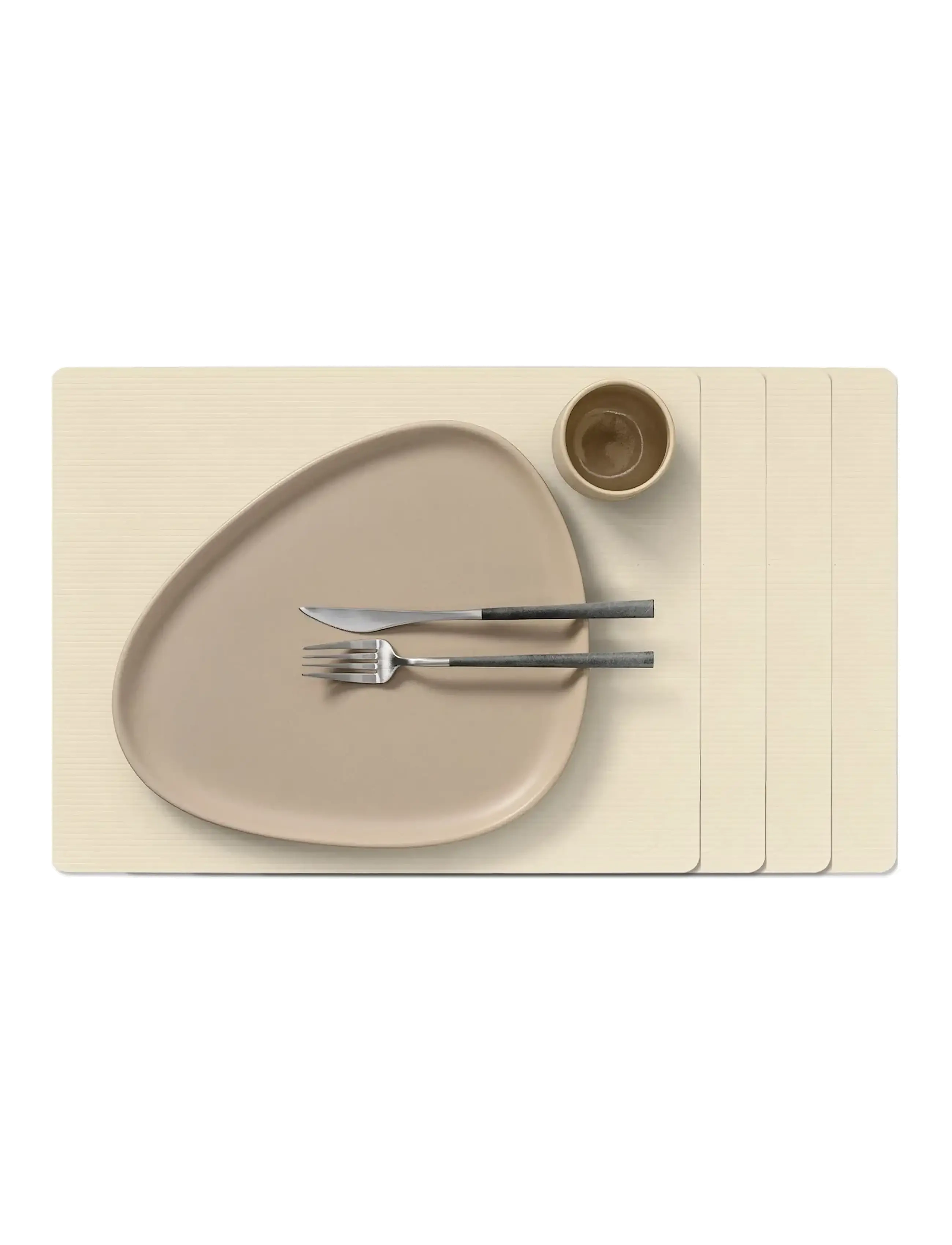 LIND DNA 4-Set Table Mat Square L Corduroy - Servering - VANILLA / cream