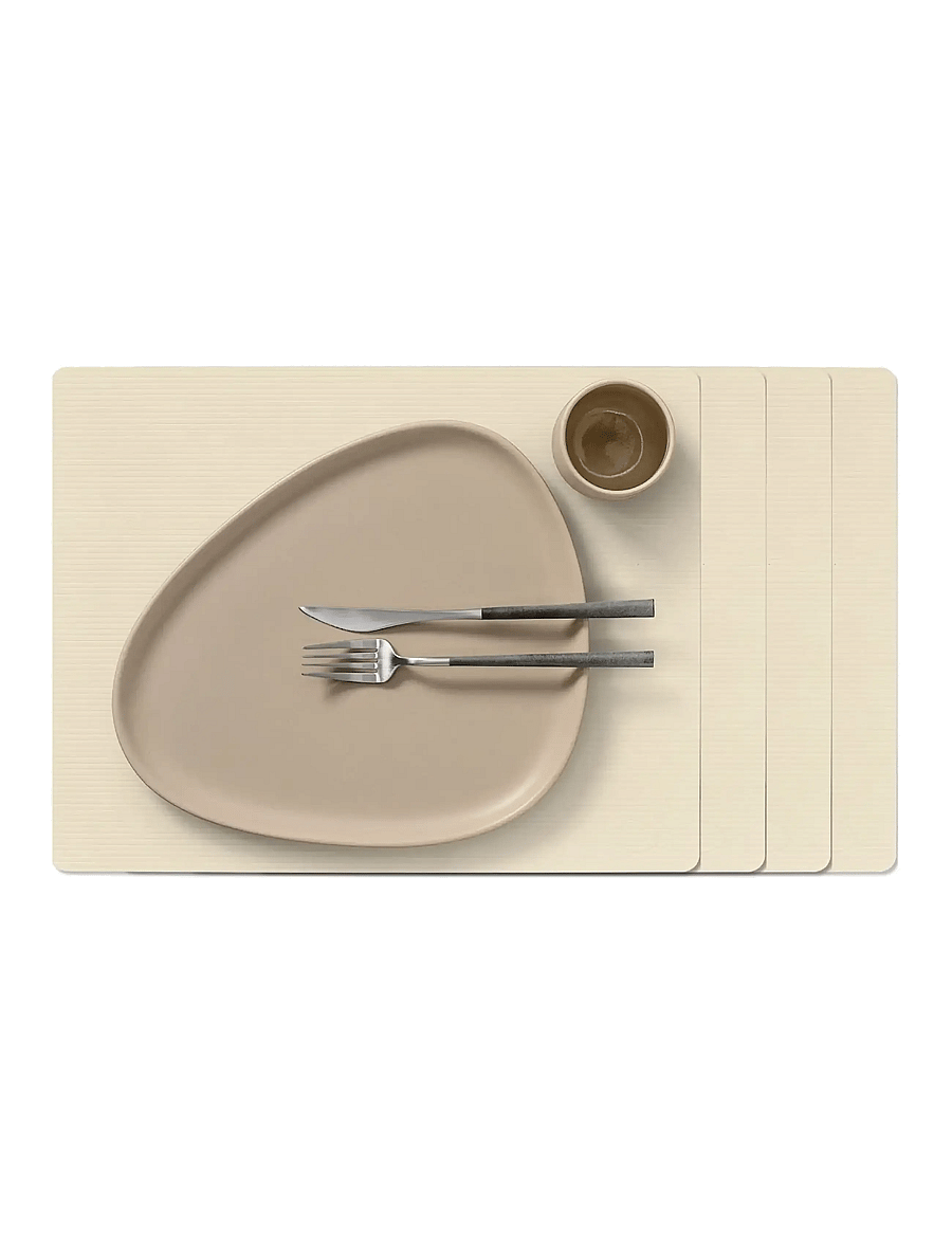 LIND DNA - 4-Set Table Mat Square L Corduroy - tekstiilid - vanilla - 1